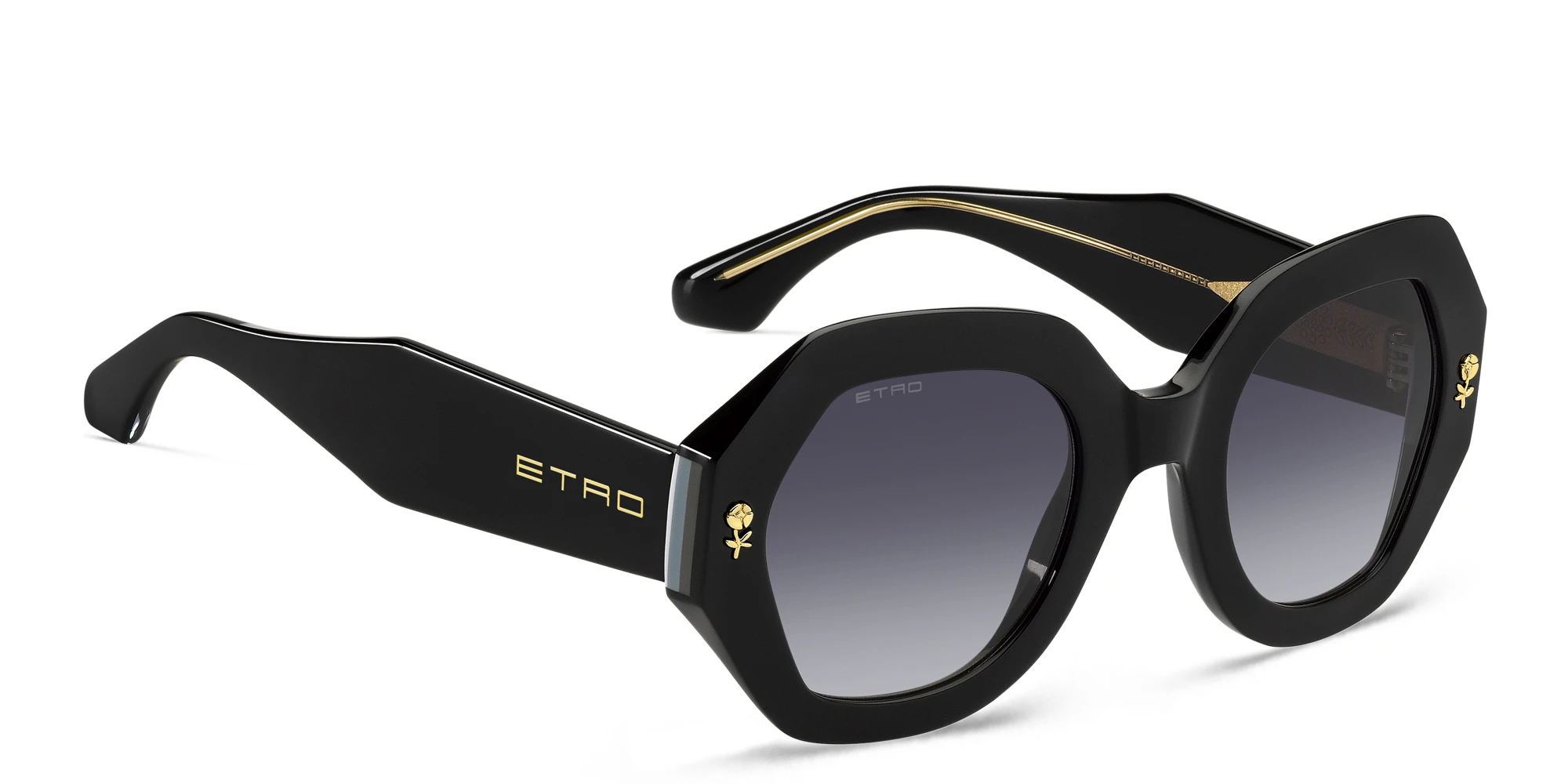 Shop ETRO Etromania Oversized Butterfly Sunglasses in Black online.