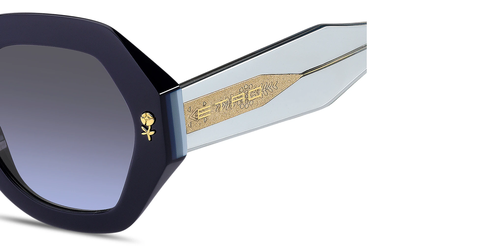Shop ETRO Etromania Oversized Irregular Sunglasses in Blue online.