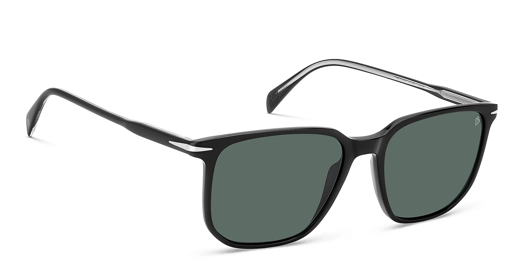 Shop DAVID BECKHAM Timeless Icons Square Sunglasses in Black online.