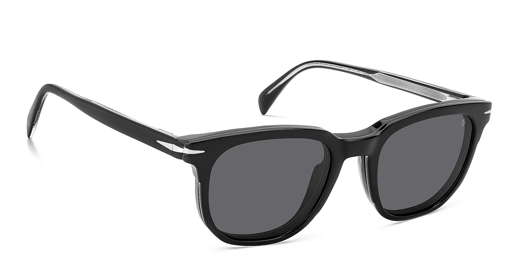 Shop DAVID BECKHAM Style Pioneer Square Eyeglasses in Black online.