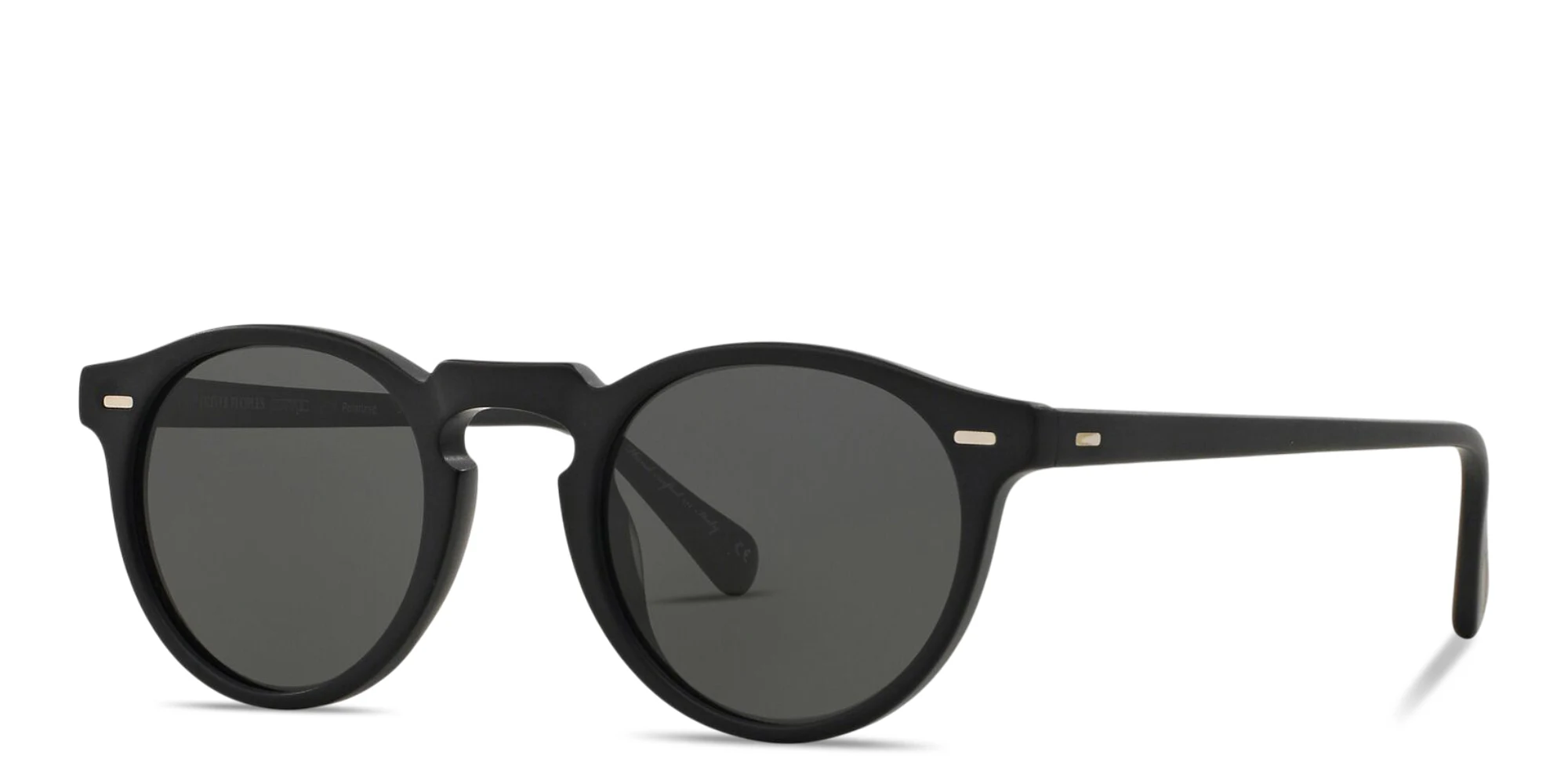 Shop OLIVER PEOPLES Gregory Peck Sun Unisex Panthos Sunglasses in Semi-Matte Black online.