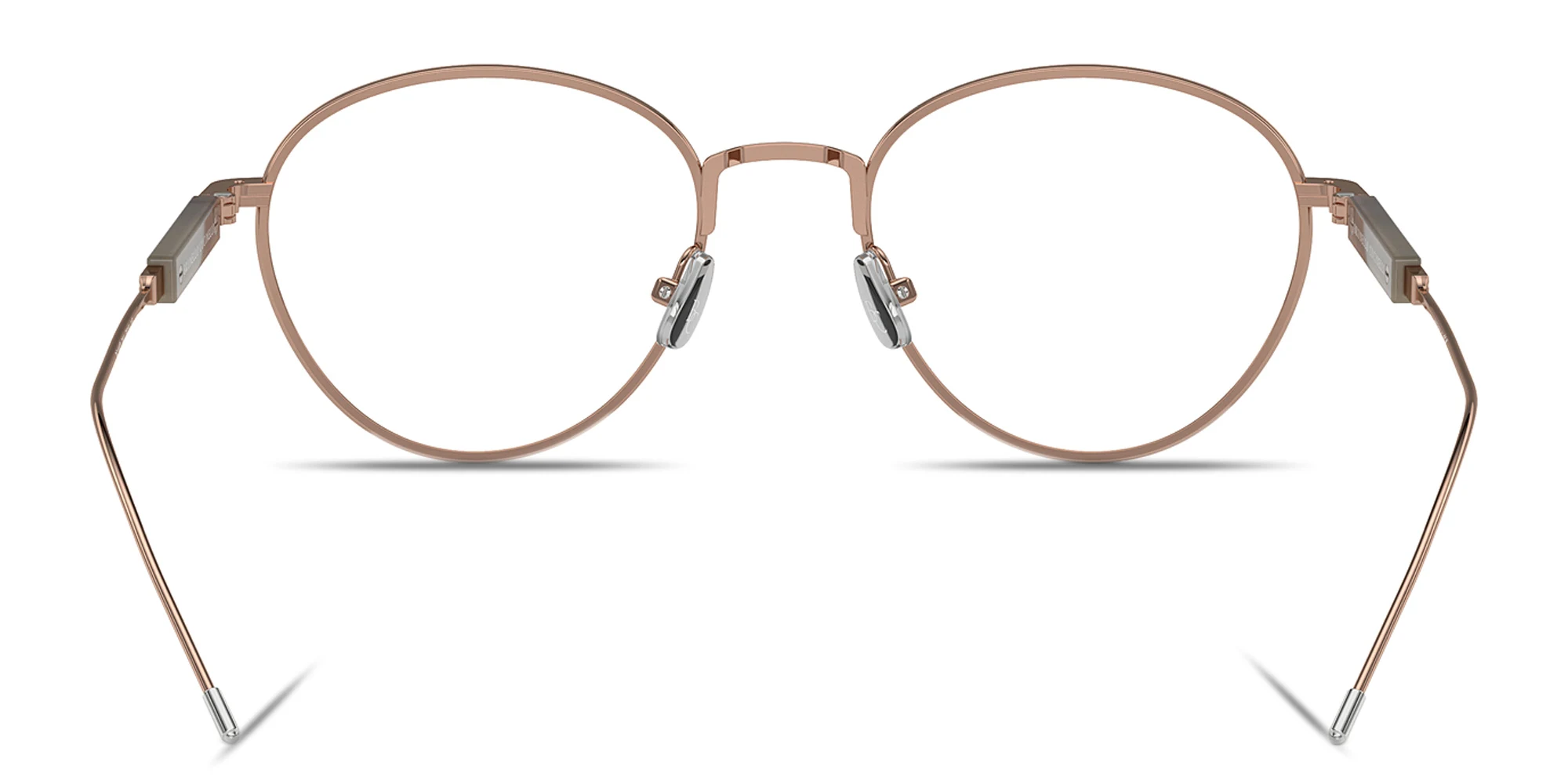 Shop BRUNELLO CUCINELLI Sartorial Sunset Unisex Round Eyeglasses in Rose Gold online.