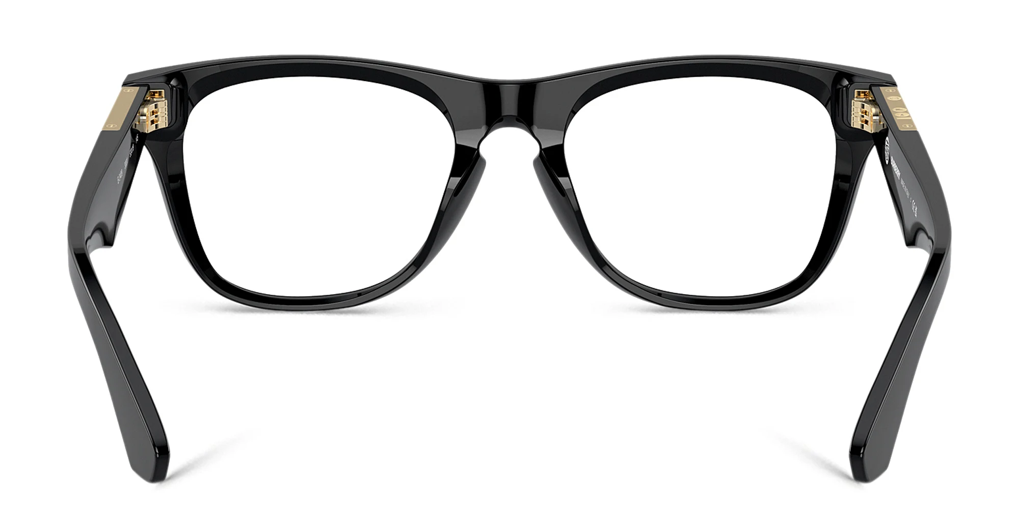 Shop BURBERRY Logo Square Eyeglasses in Black online.