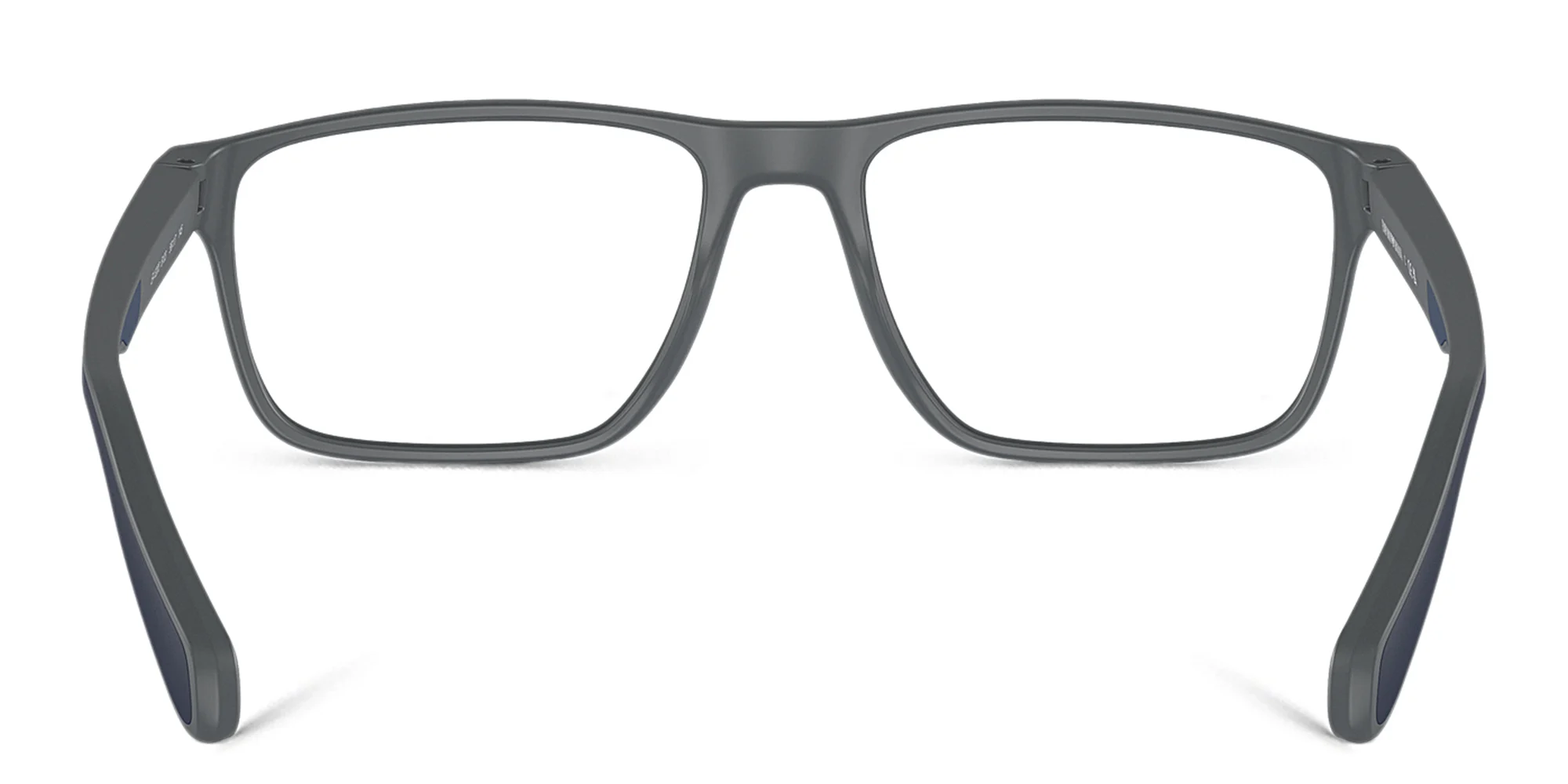 Shop Emporio Armani Logo Wide Rectangle Eyeglasses in Matte Dark Grey online.