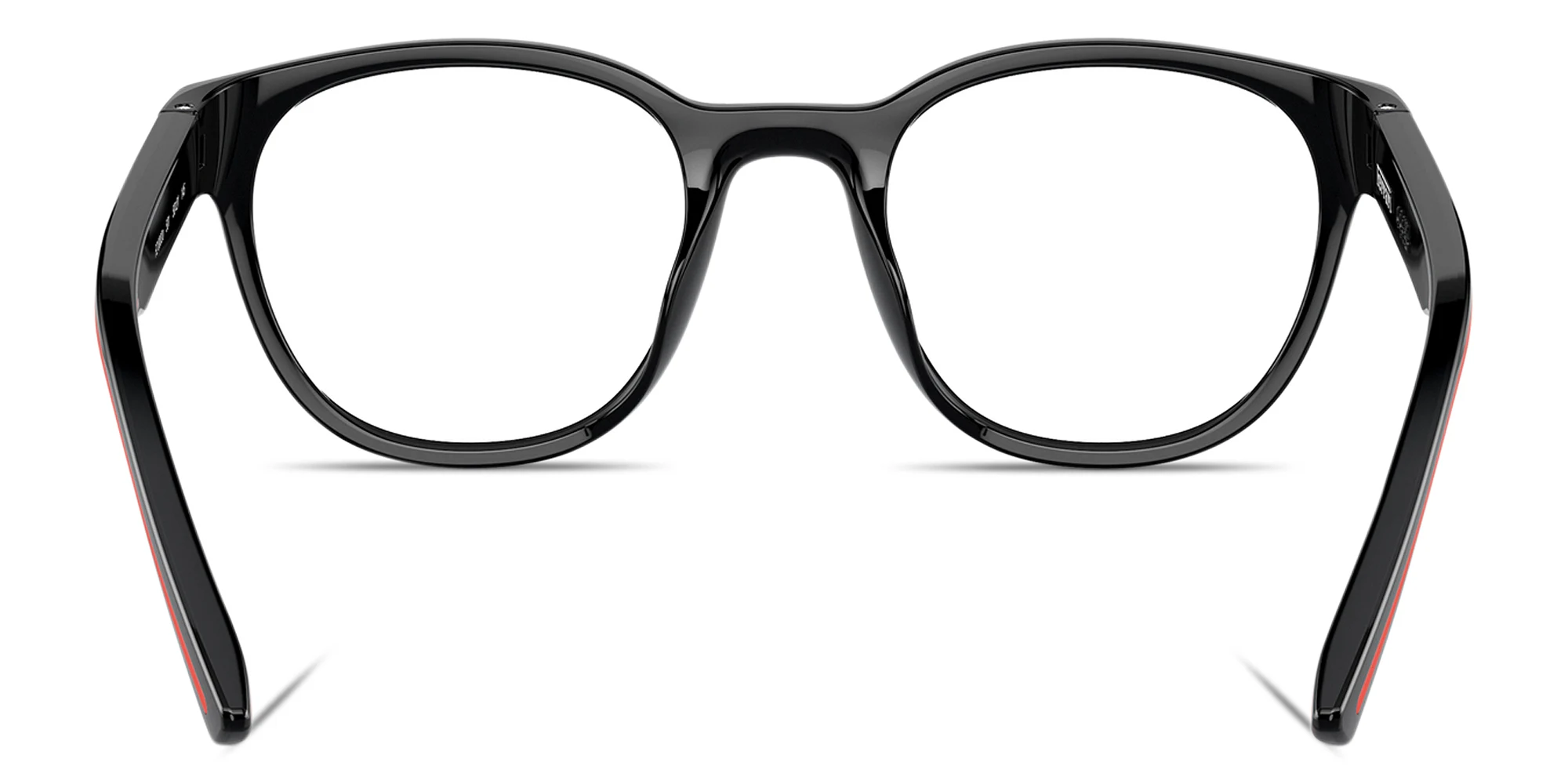 Shop SCUDERIA FERRARI Logo Panthos Eyeglasses in Black online.