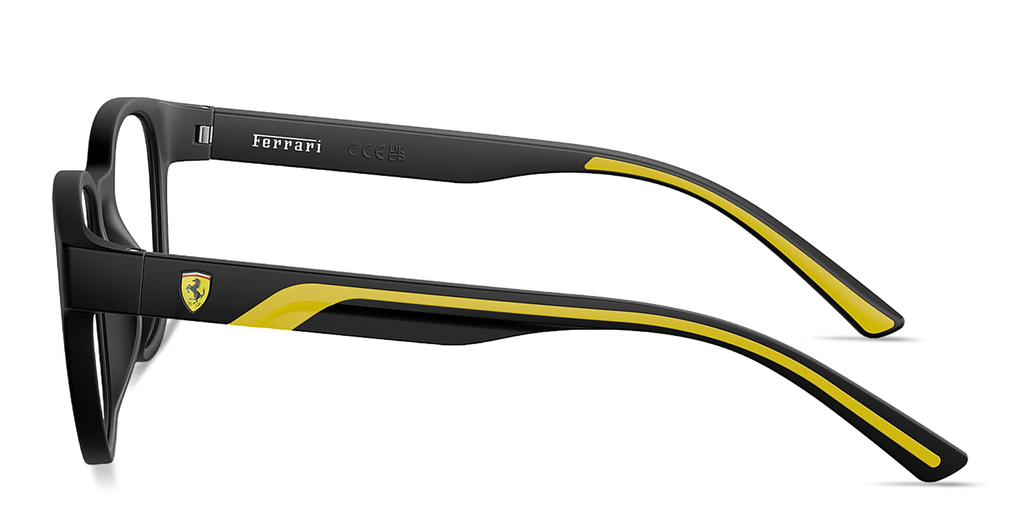Shop SCUDERIA FERRARI Logo Panthos Eyeglasses in Rubber Black online.
