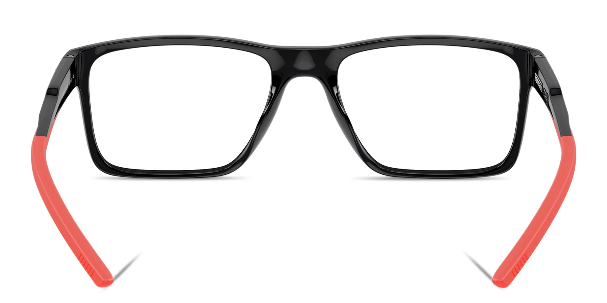 Shop SCUDERIA FERRARI Logo Wide Rectangle Eyeglasses in Black online.