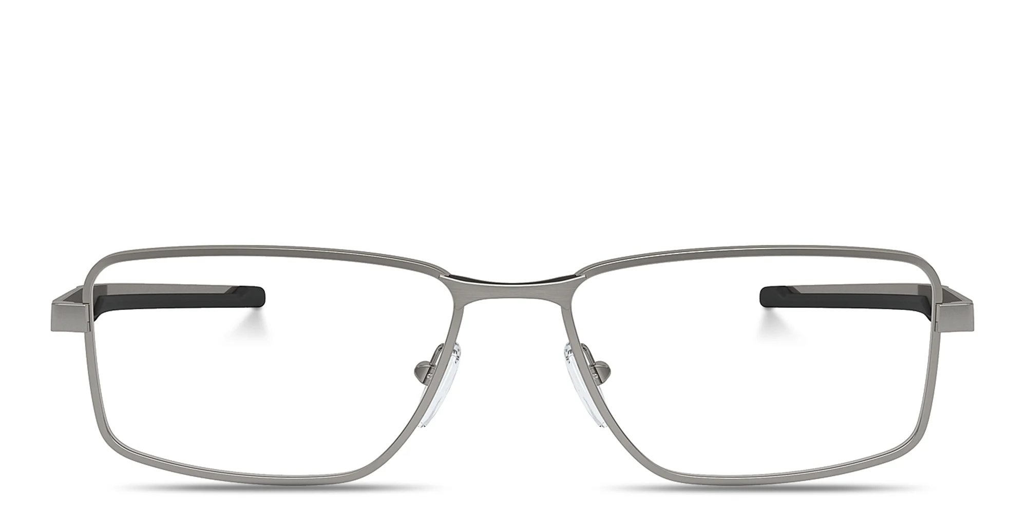 Shop SCUDERIA FERRARI Logo Wide Rectangle Eyeglasses in Gunmetal online.