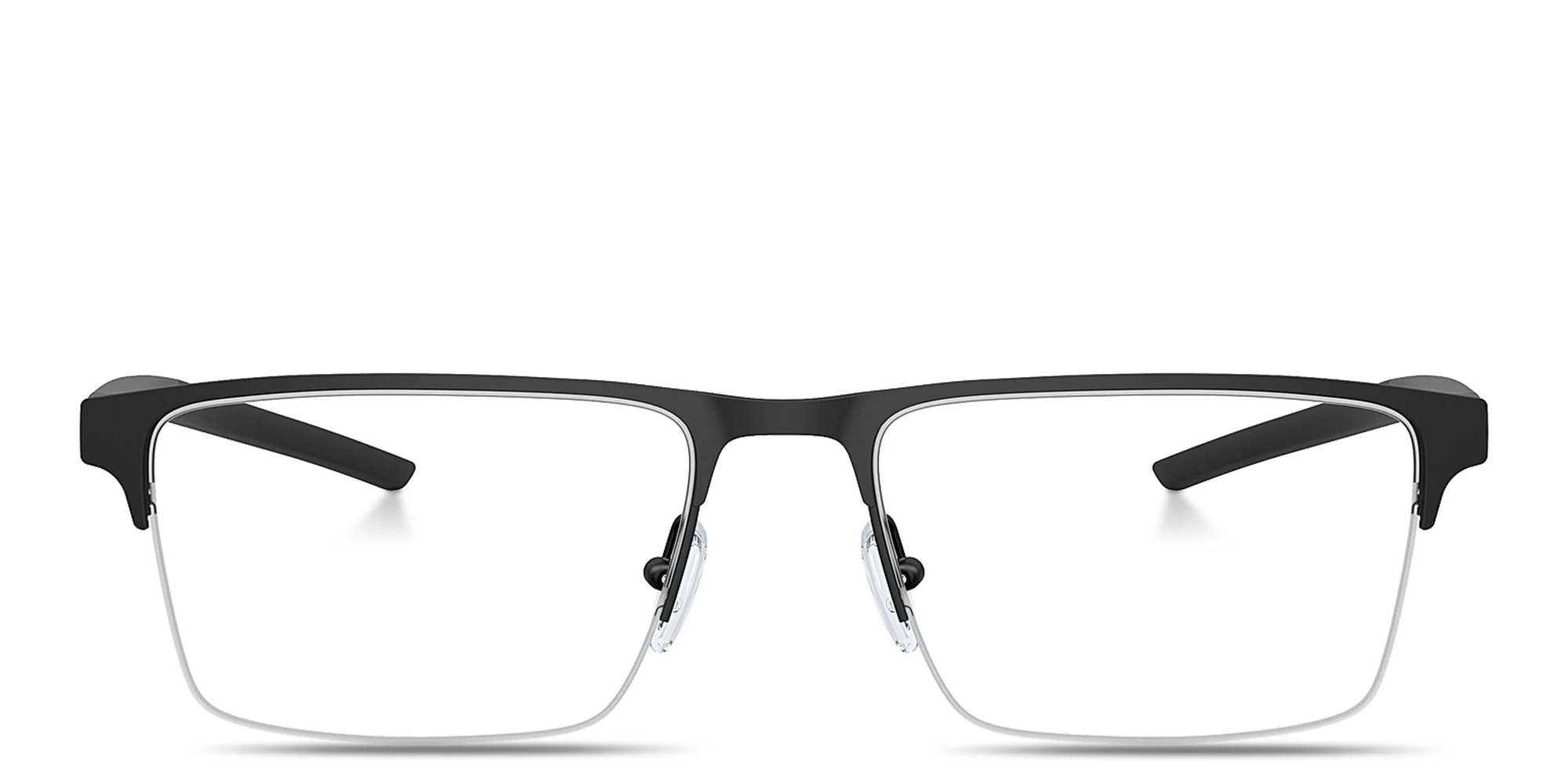 Shop SCUDERIA FERRARI Logo Half-Rim Wide Square Eyeglasses in Black online.