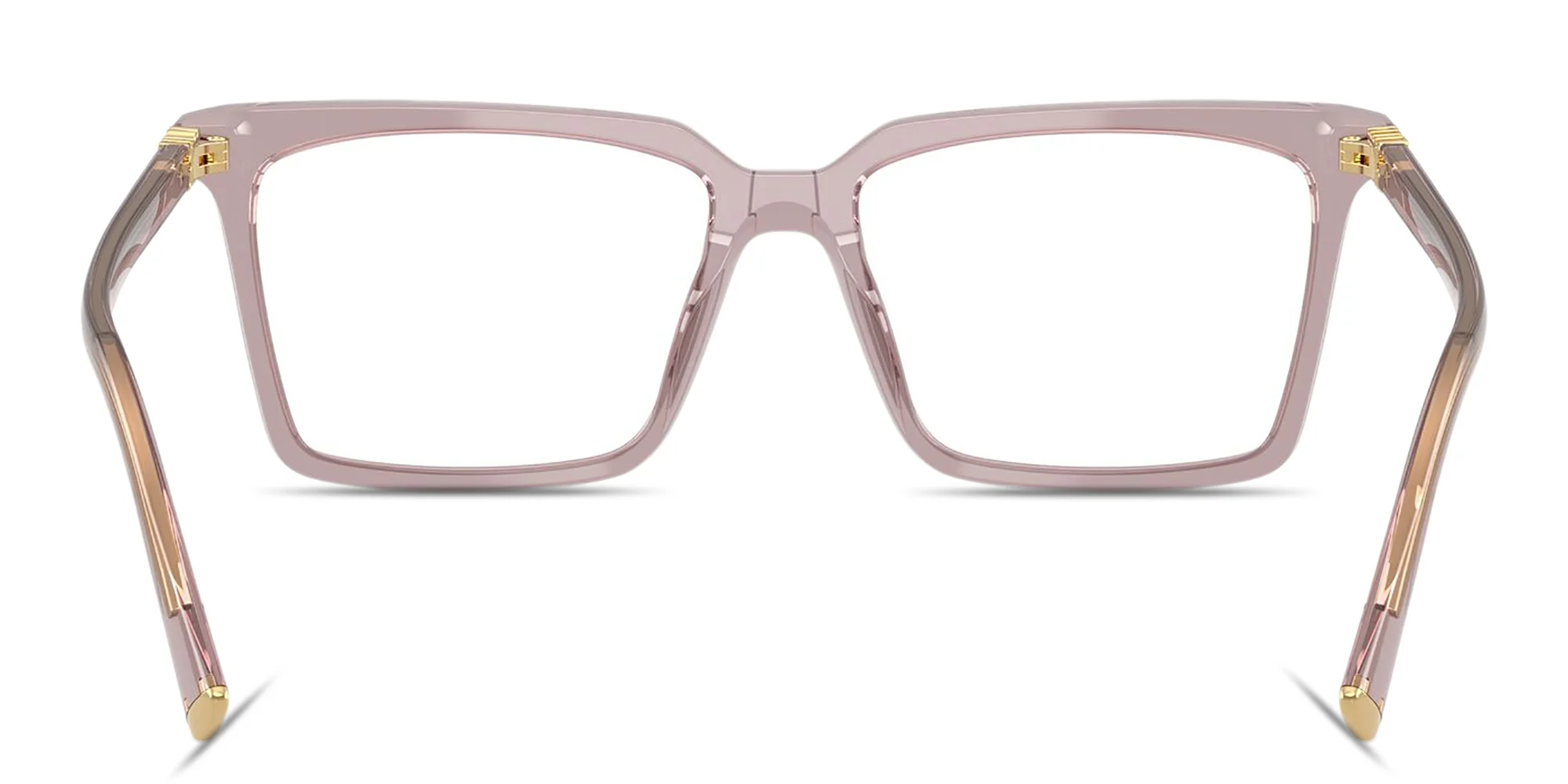 Shop MIU MIU Vertical Logo Square Eyeglasses in Transparent Purple online.