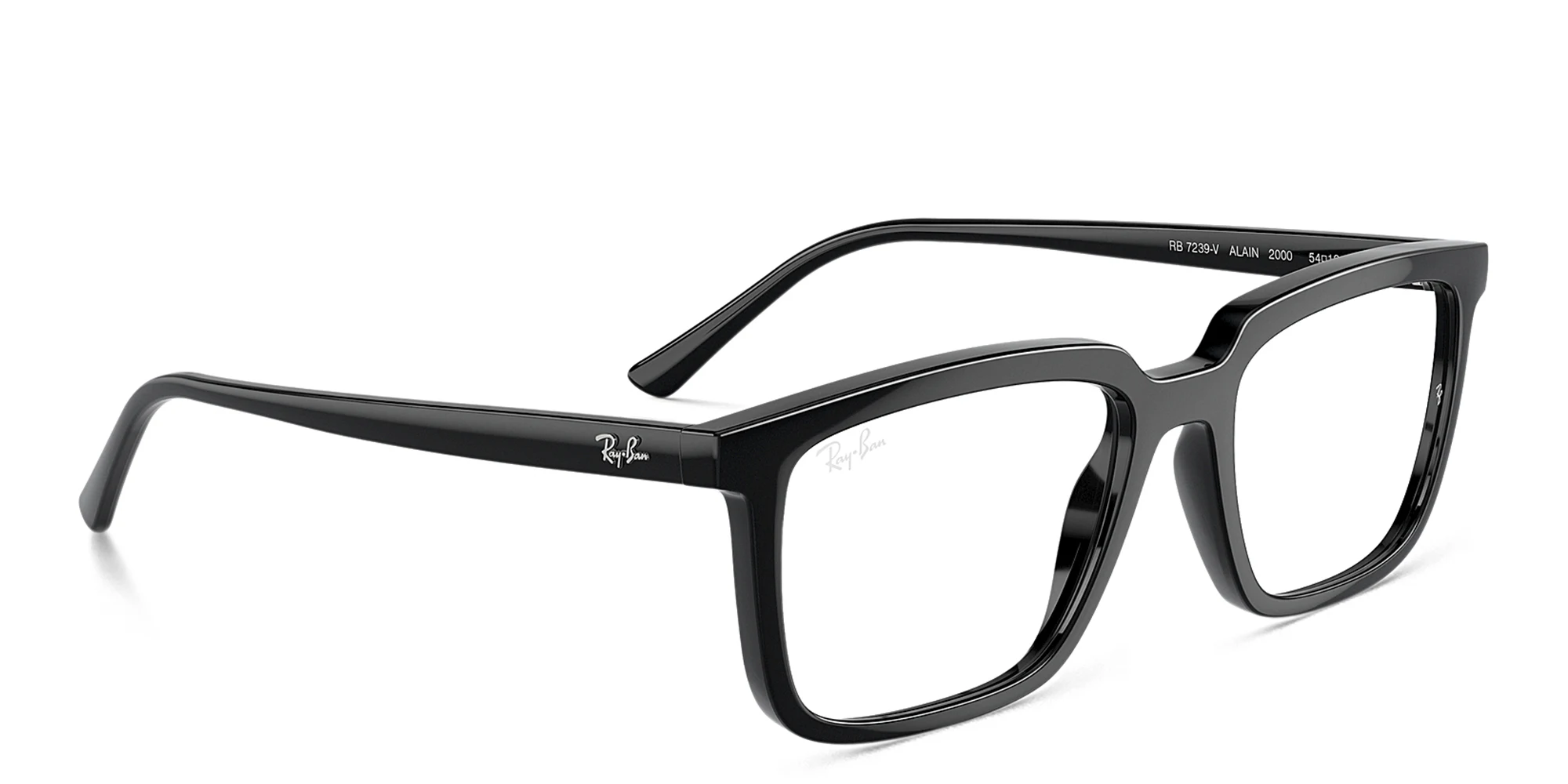 Shop Ray-Ban Alain Optics Unisex Rectangle Eyeglasses in Black online.
