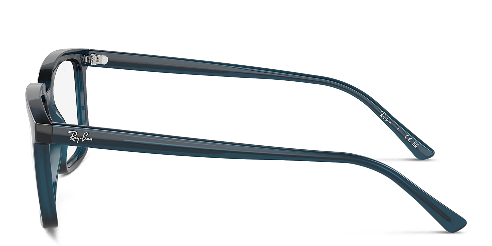 Shop Ray-Ban Alain Optics Unisex Rectangle Eyeglasses in Opal Dark Blue online.