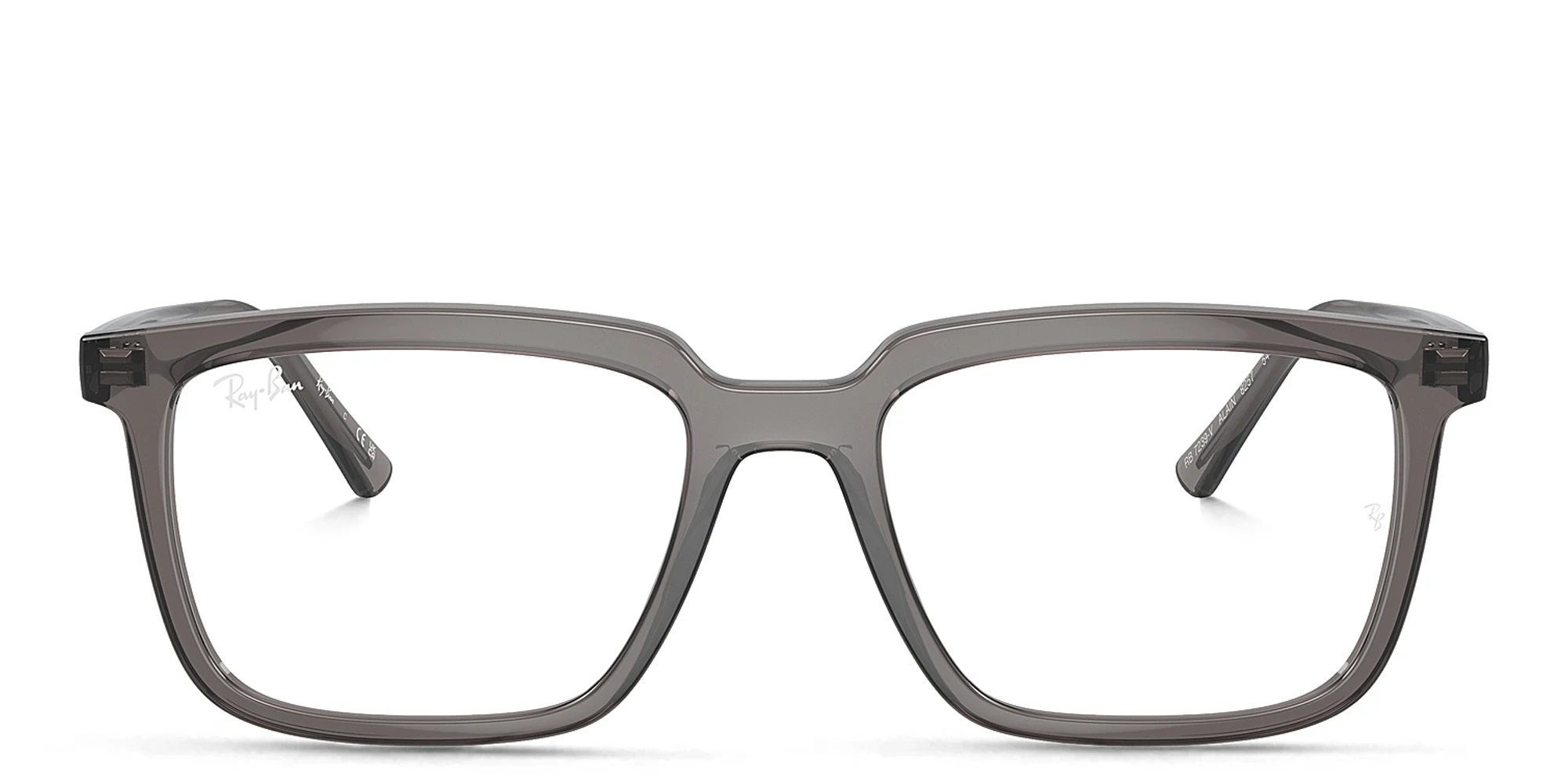 Shop Ray-Ban Alain Optics Unisex Rectangle Eyeglasses in Opal Dark Grey online.