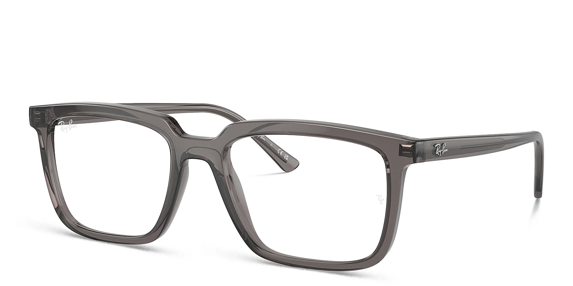 Shop Ray-Ban Alain Optics Unisex Rectangle Eyeglasses in Opal Dark Grey online.