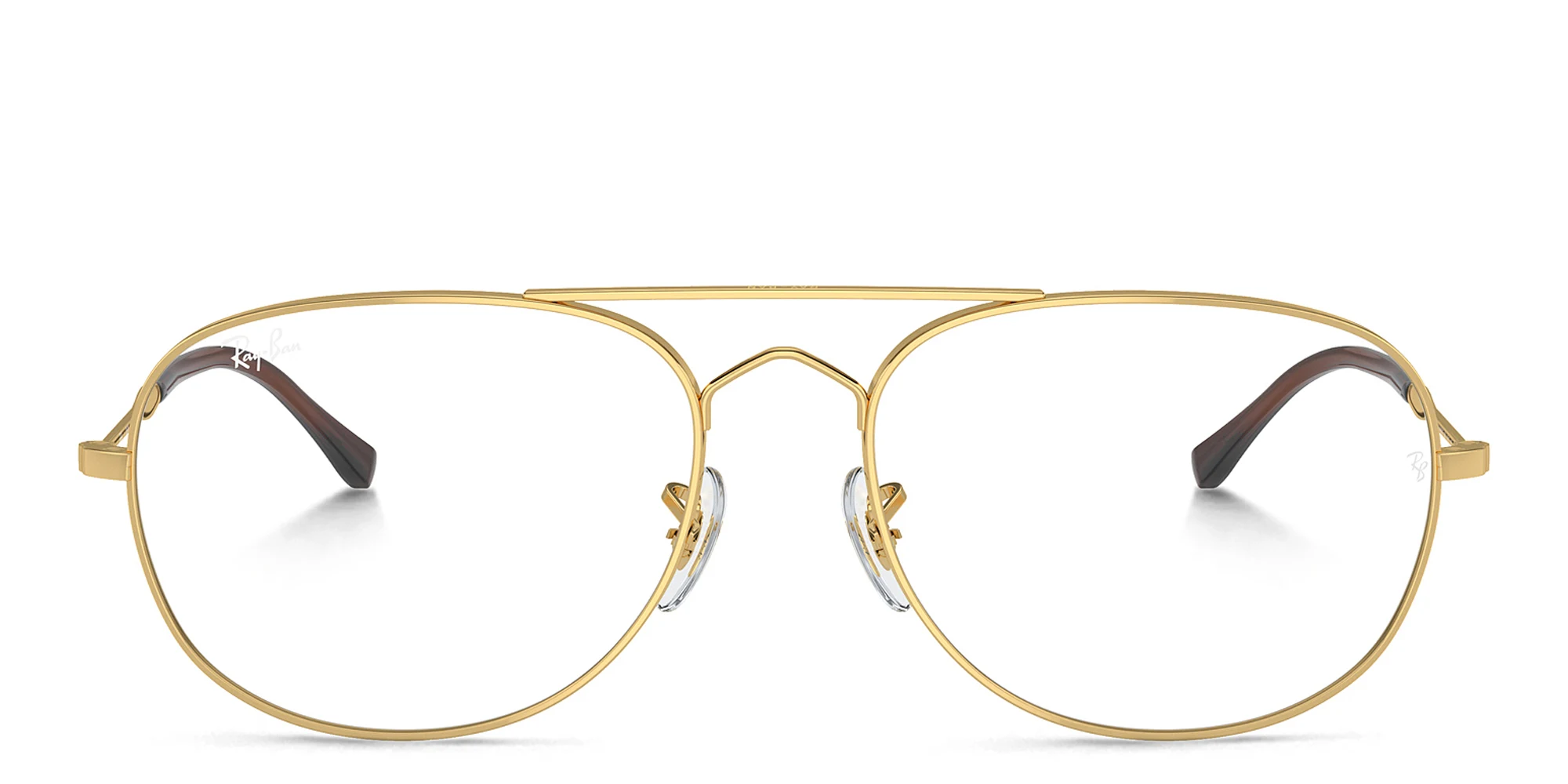 Shop Ray-Ban Bain Bridge Optics Unisex Wide Pilot Eyeglasses in Gold online.