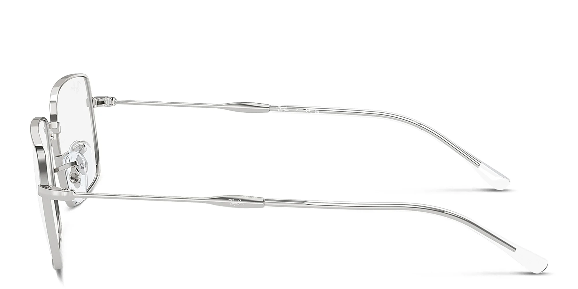 Shop Ray-Ban Optics Unisex Rectangle Eyeglasses in Silver online.