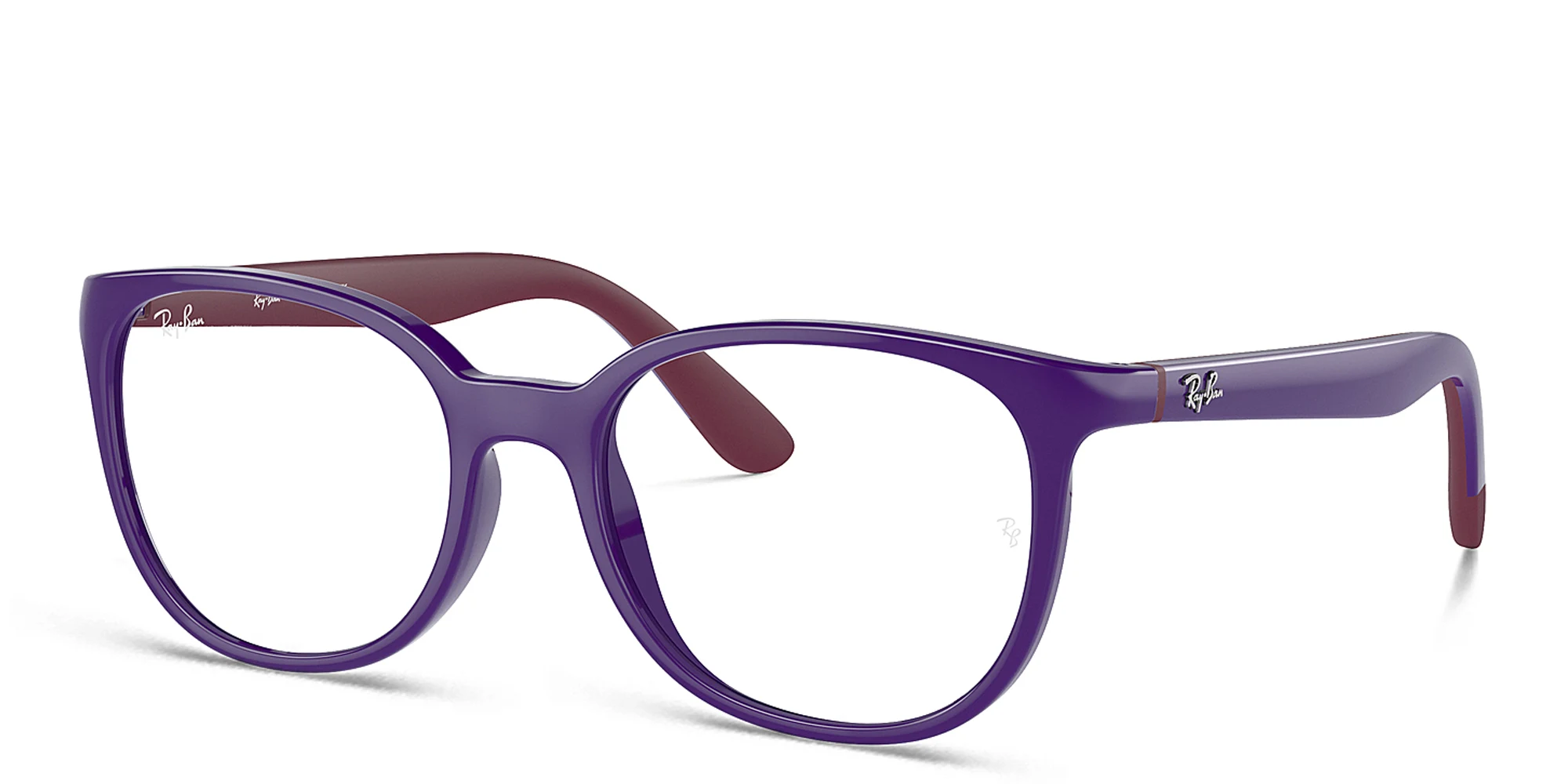 Shop Ray-Ban Optics Kids Round Eyeglasses in Purple online.