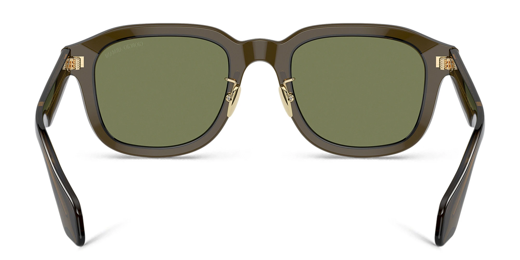 Shop GIORGIO ARMANI Logo Square Sunglasses in Green online.