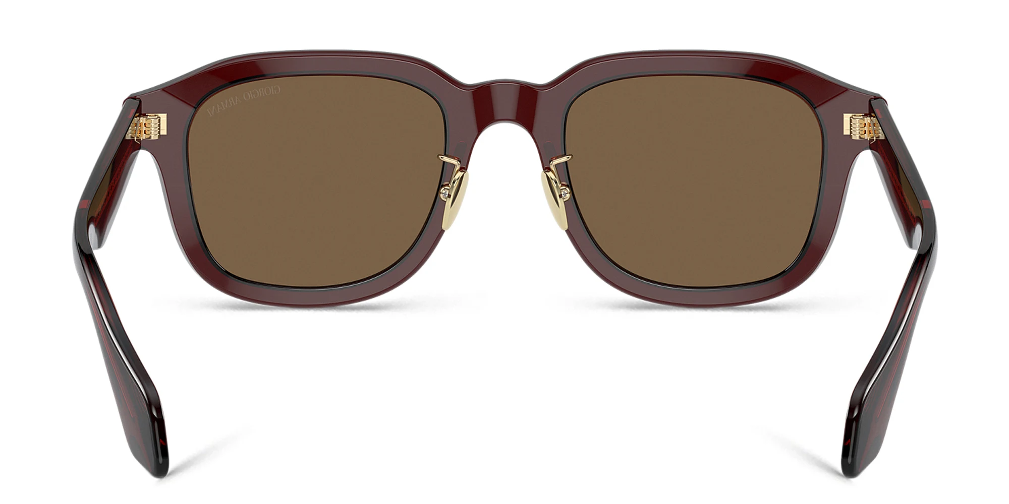 تسوق نظارات شمسية مربّعة بشعار العلامة جورجو أرماني بلون بني أونلاين.