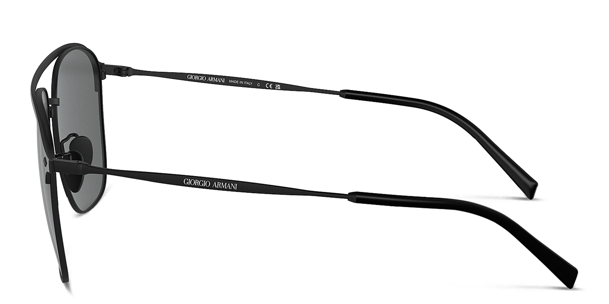 Shop GIORGIO ARMANI Logo Square Sunglasses in Matte Black online.