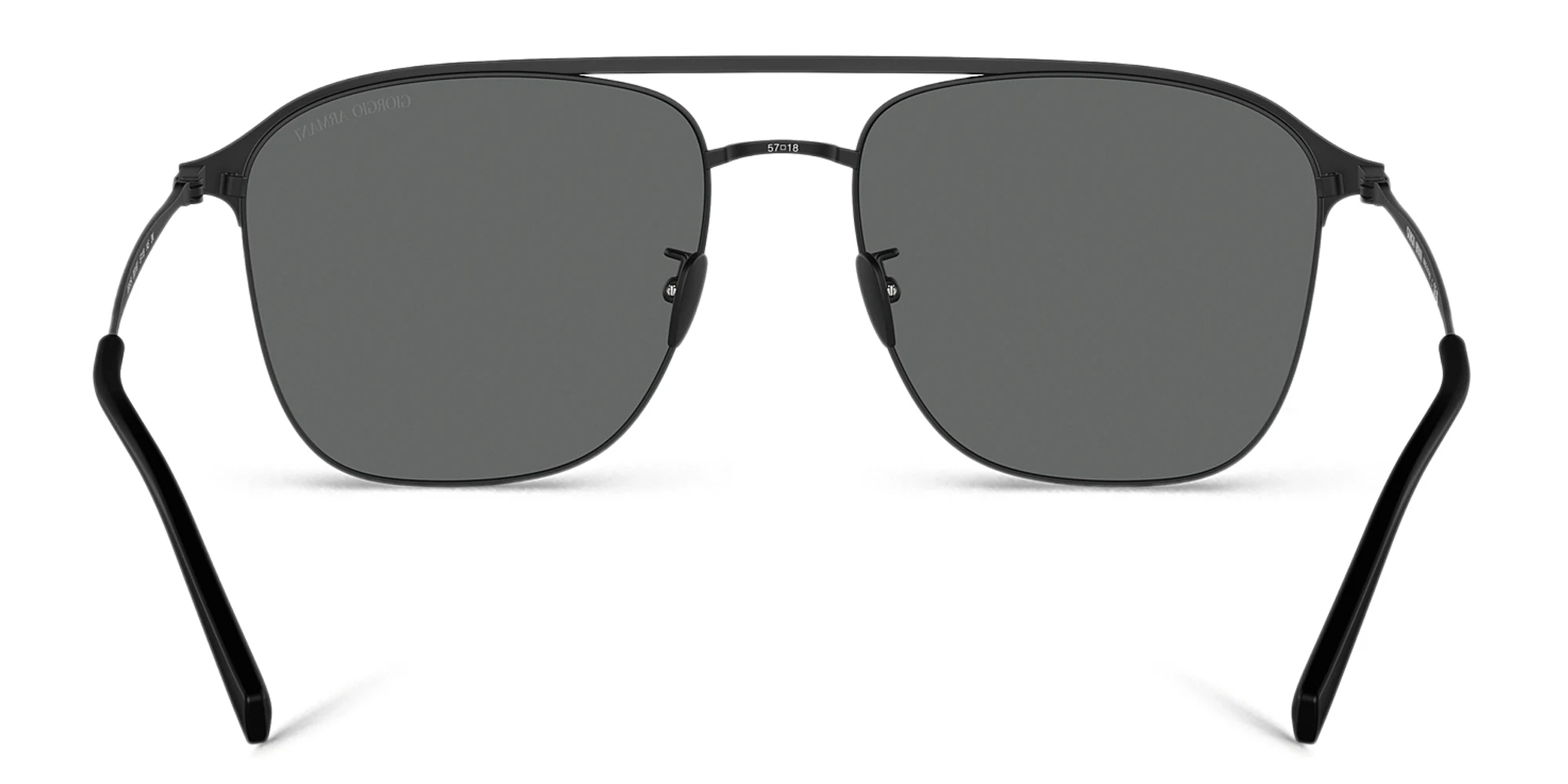 Shop GIORGIO ARMANI Logo Square Sunglasses in Matte Black online.
