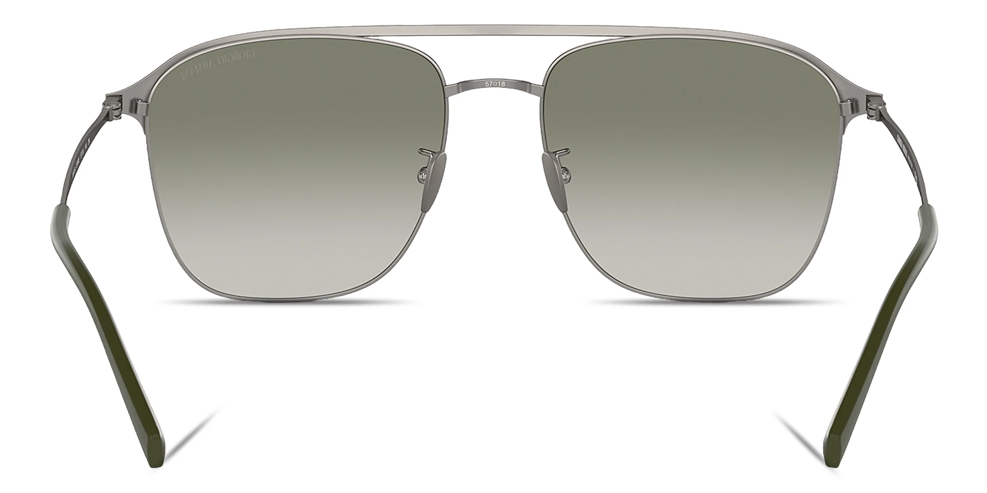 Shop GIORGIO ARMANI Logo Square Sunglasses in Gunmetal online.