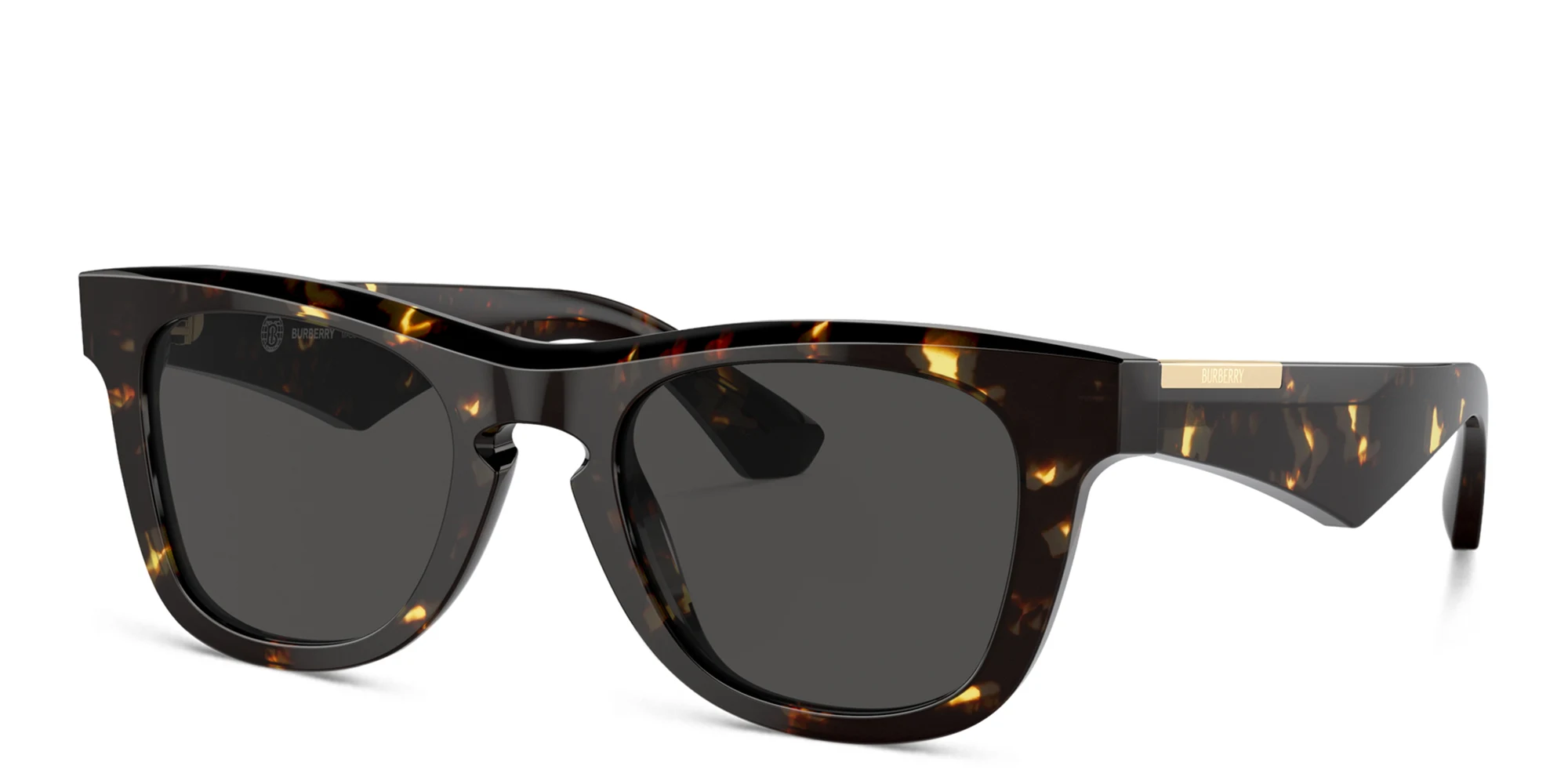 Shop BURBERRY Logo Unisex Square Sunglasses in Dark Havana online.