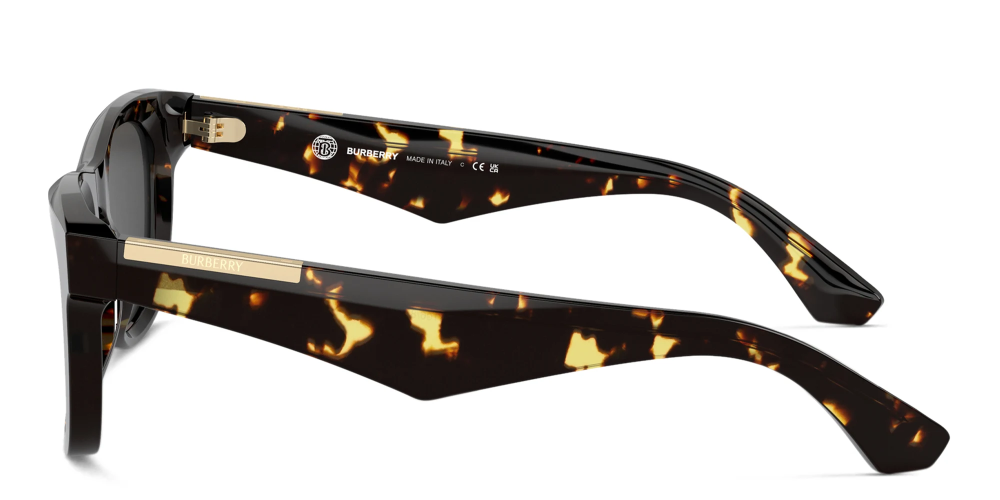 Shop BURBERRY Logo Unisex Square Sunglasses in Dark Havana online.