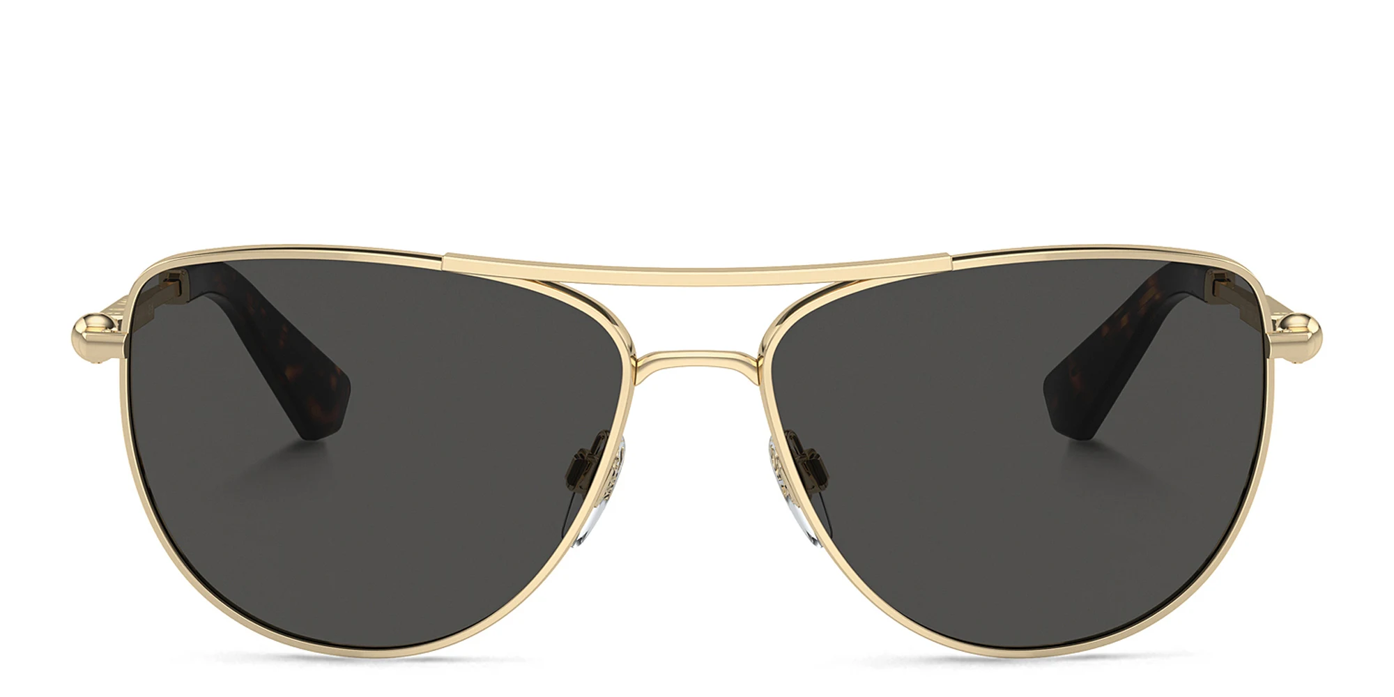 Shop BURBERRY Logo Aviator Sunglasses in Gold online.