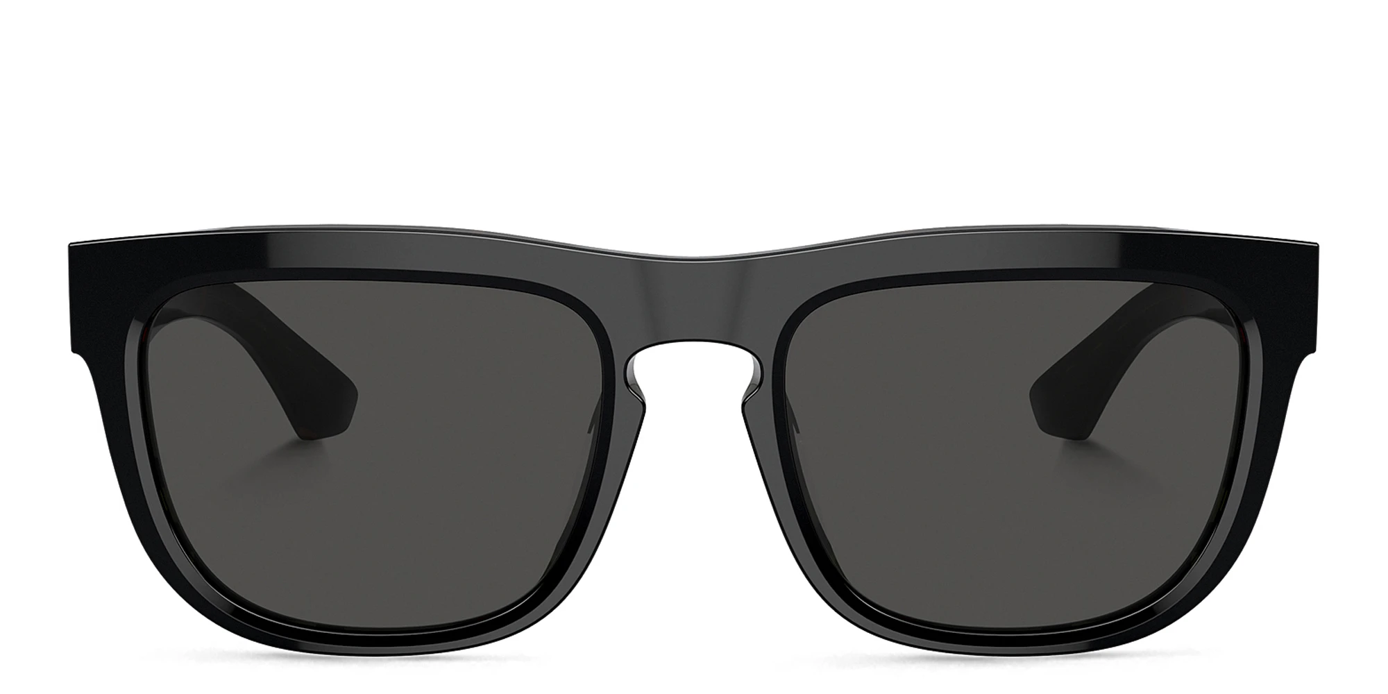 Shop BURBERRY Logo Square Sunglasses in Black online.
