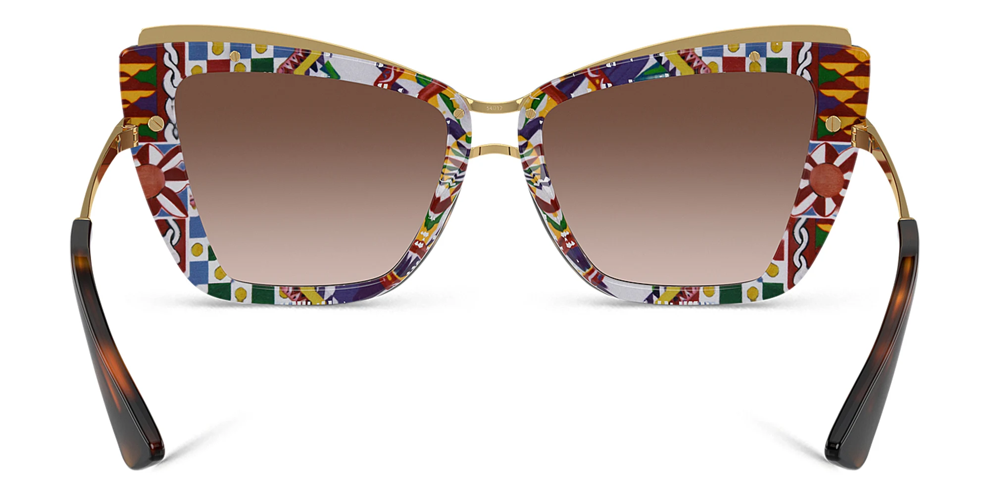 Shop Dolce & Gabbana Logo Cat-Eye Sunglasses in Havana online.