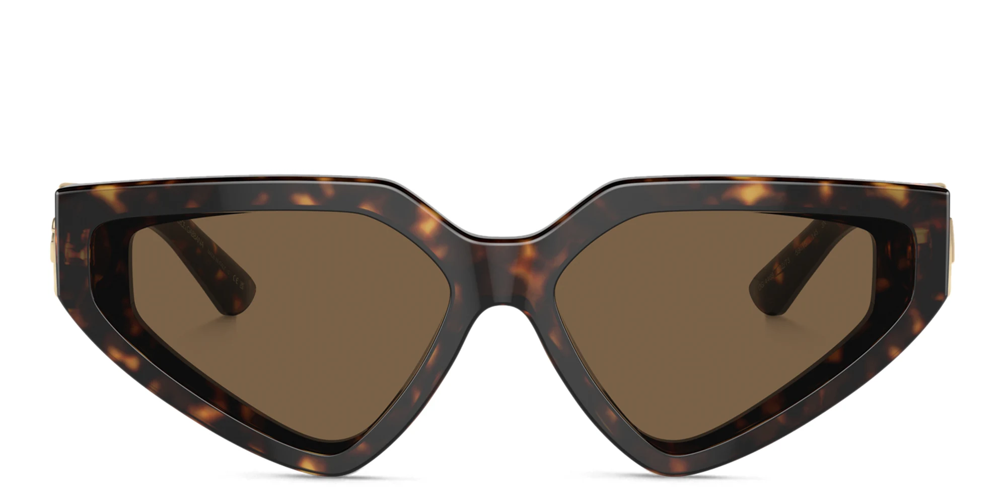Shop Dolce & Gabbana Logo Butterfly Sunglasses in Havana online.
