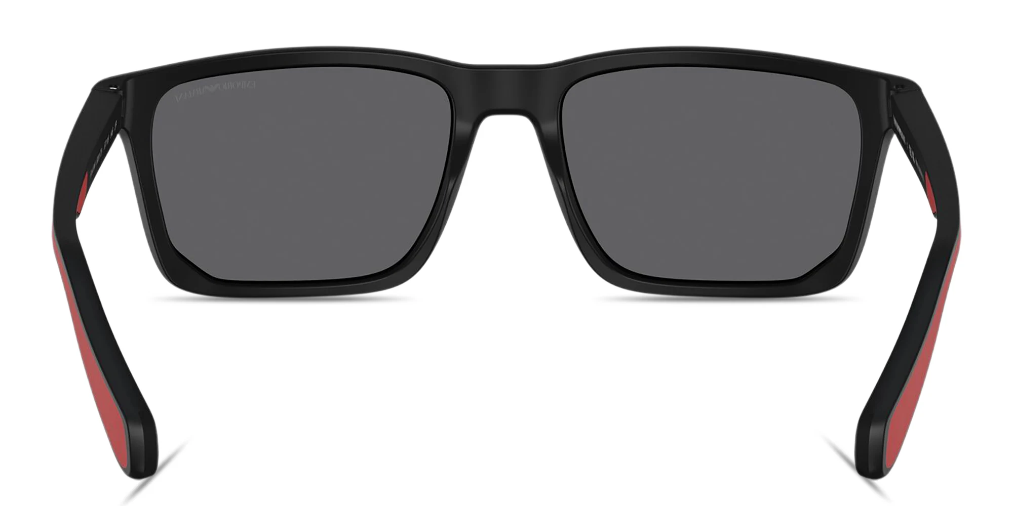 Shop Emporio Armani Eagle Logo Rectangle Sunglasses in Black online.