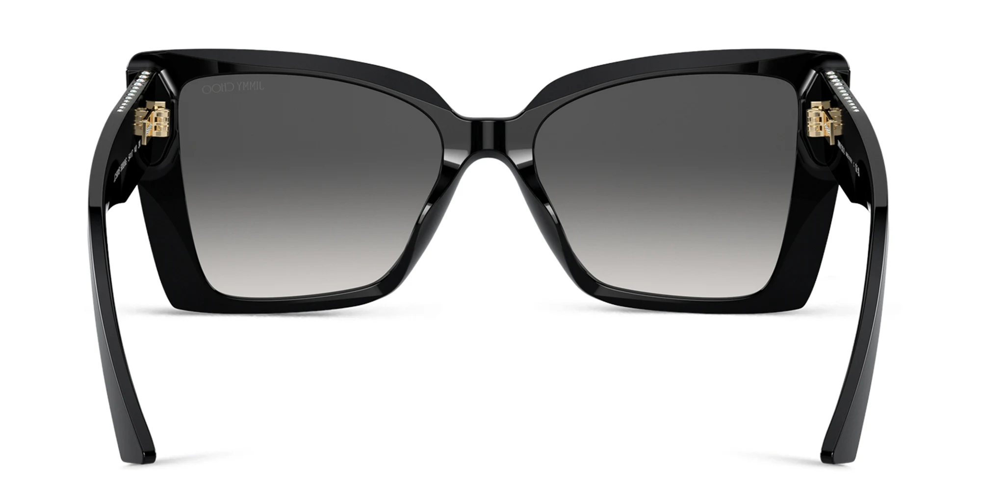 Shop JIMMY CHOO Rhinestone-Embellished Oversized Cat-Eye Sunglasses in Black online.