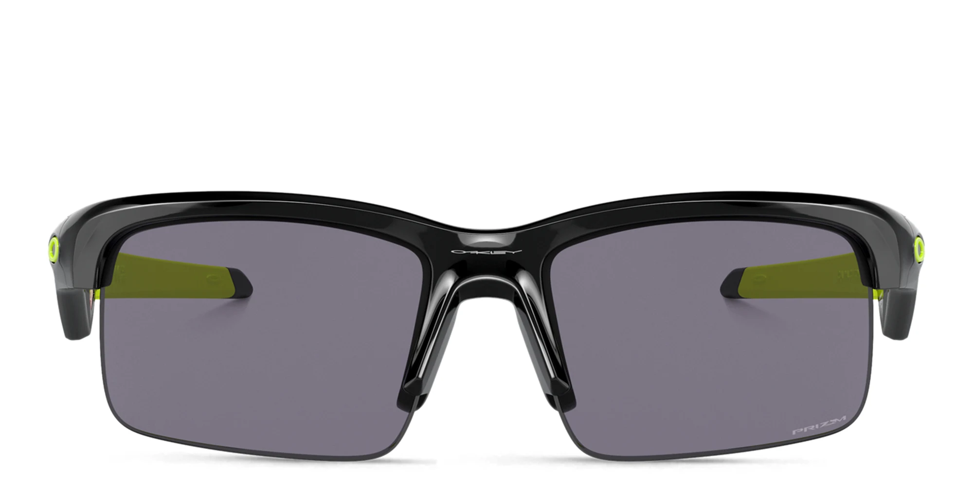 Shop Oakley Youth Capacitor Kids Half-Rim Rectangle Sunglasses in Polished Black online.