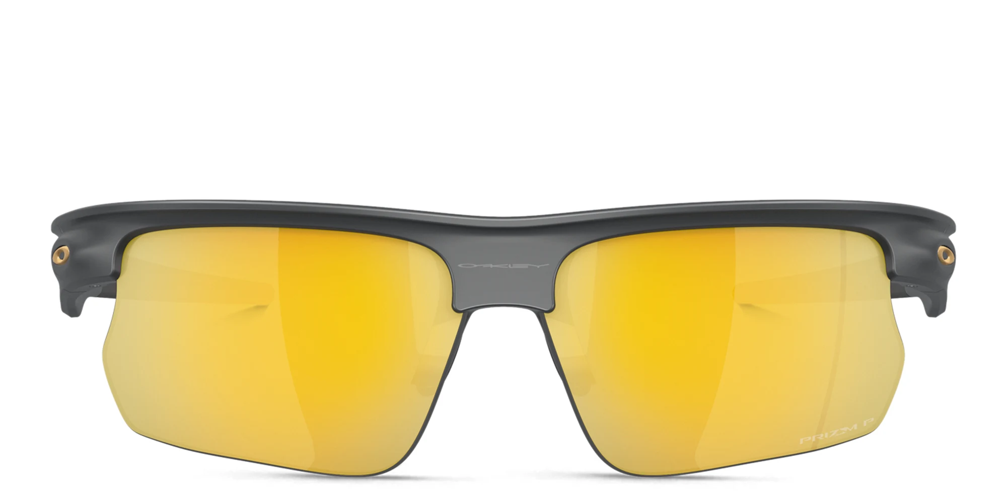 Shop Oakley BiSphaera Unisex Half-Rim Wide Rectangle Sunglasses in Black online.