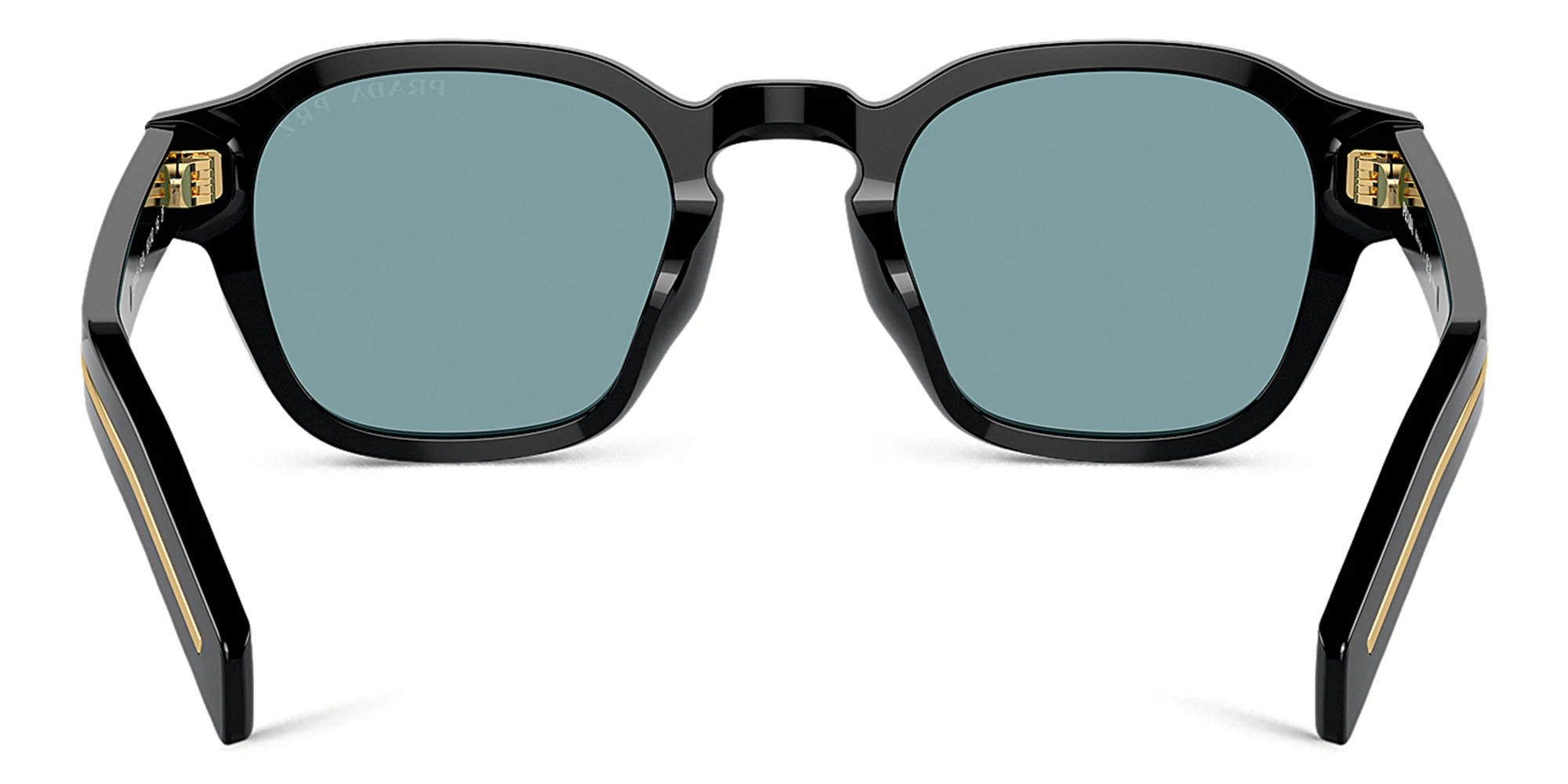 Shop PRADA Logo Round Sunglasses in Black online.