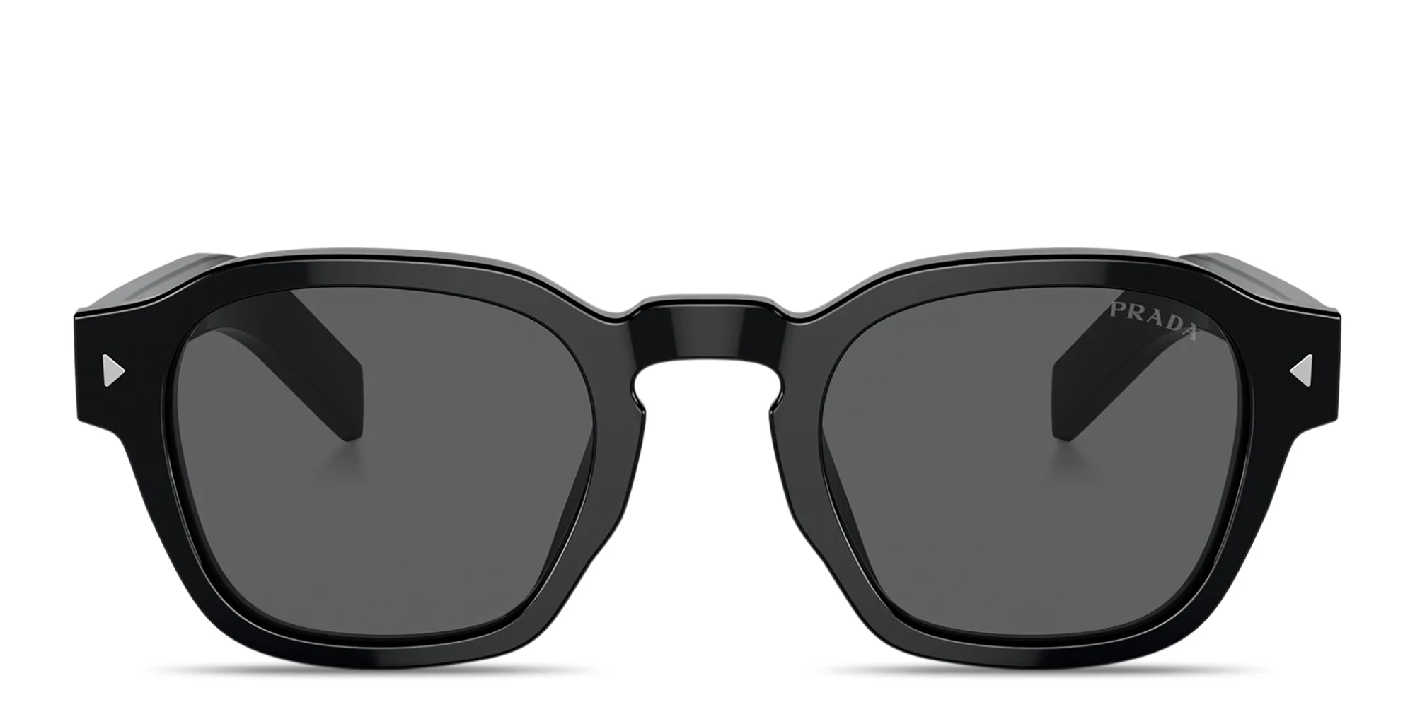 Shop PRADA Logo Round Sunglasses in Black online.