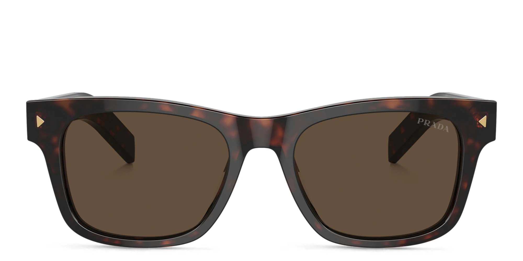 Shop PRADA Logo Rectangle Sunglasses in Tortoise online.