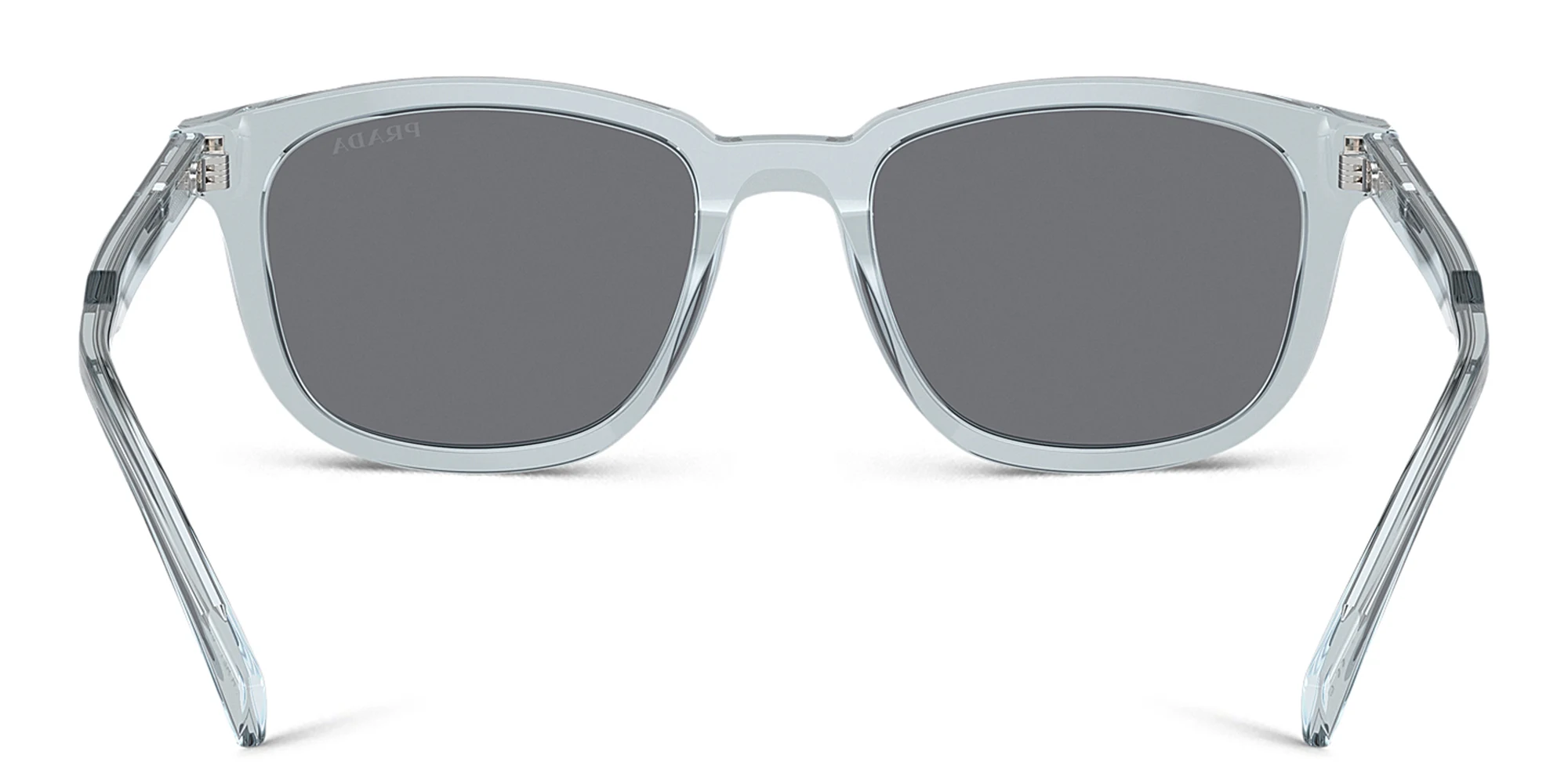 Shop PRADA Logo Pillow Sunglasses in Transparent Azure online.