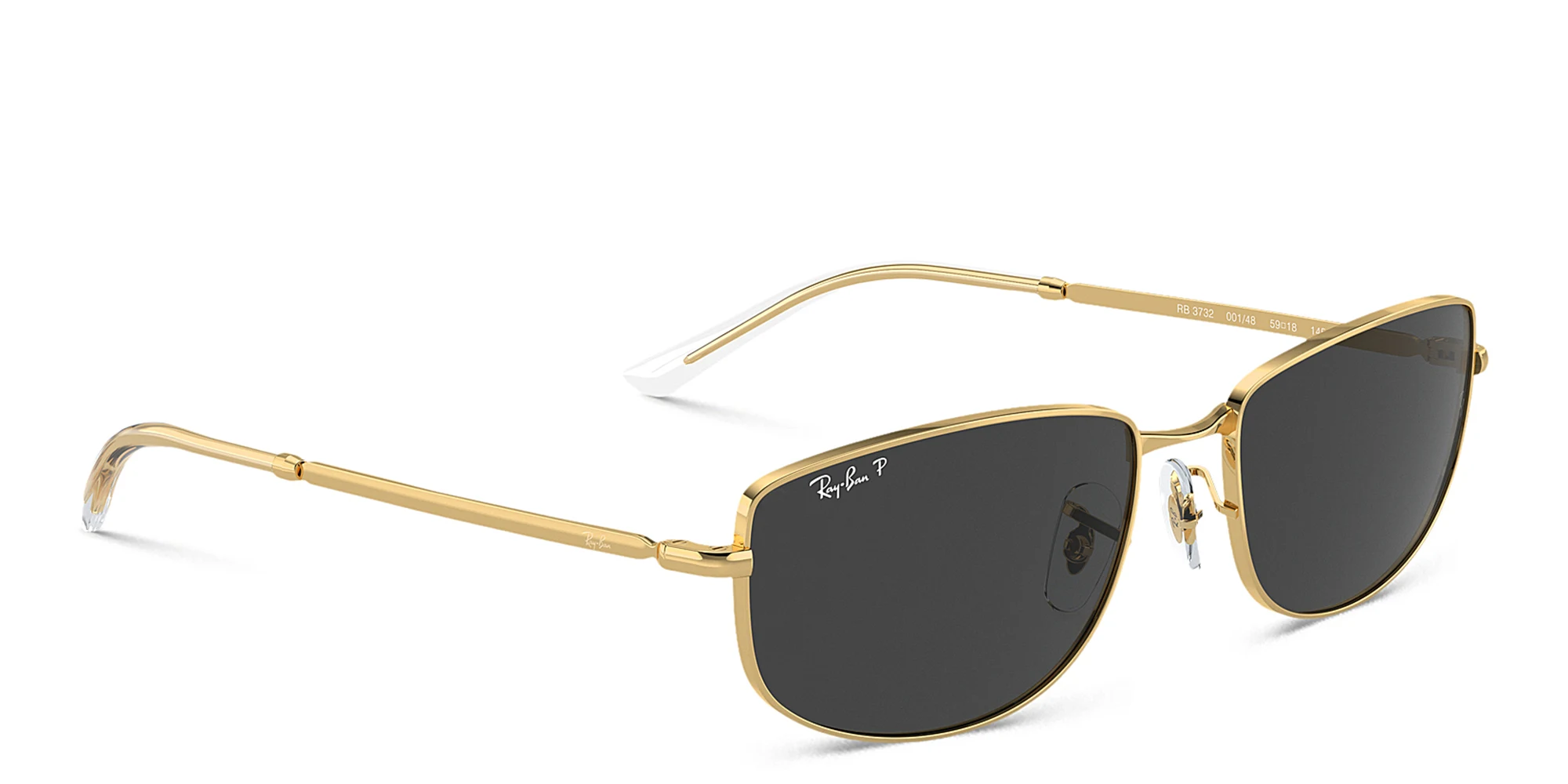 Shop Ray-Ban Logo Unisex Irregular Sunglasses in Gold online.