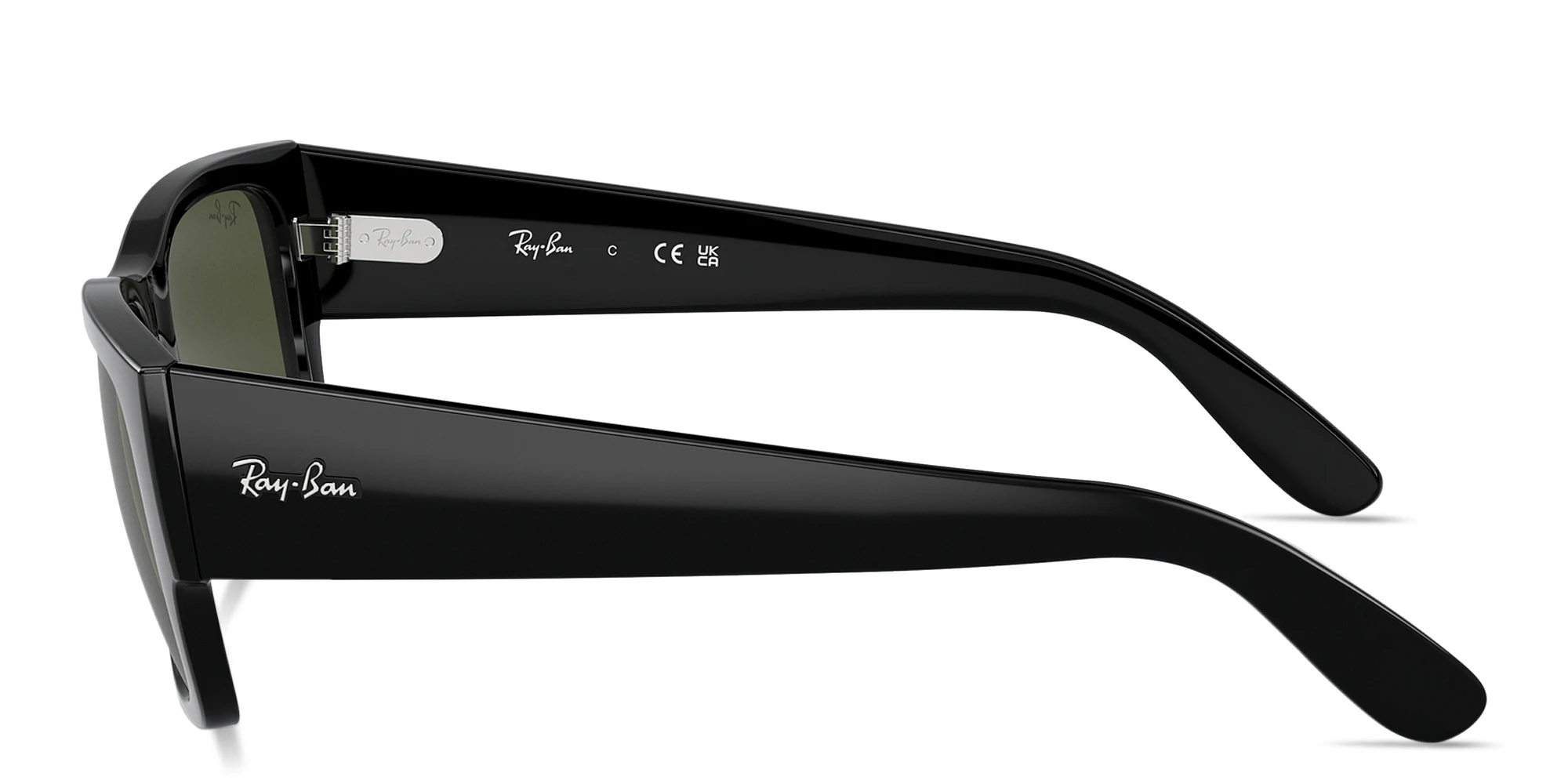 Shop Ray-Ban Carlos Unisex Rectangle Sunglasses in Black online.