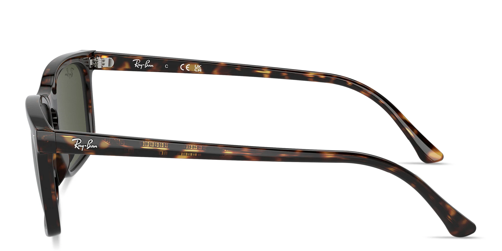 Shop Ray-Ban Logo-Embossed Unisex Rectangle Sunglasses in Havana online.