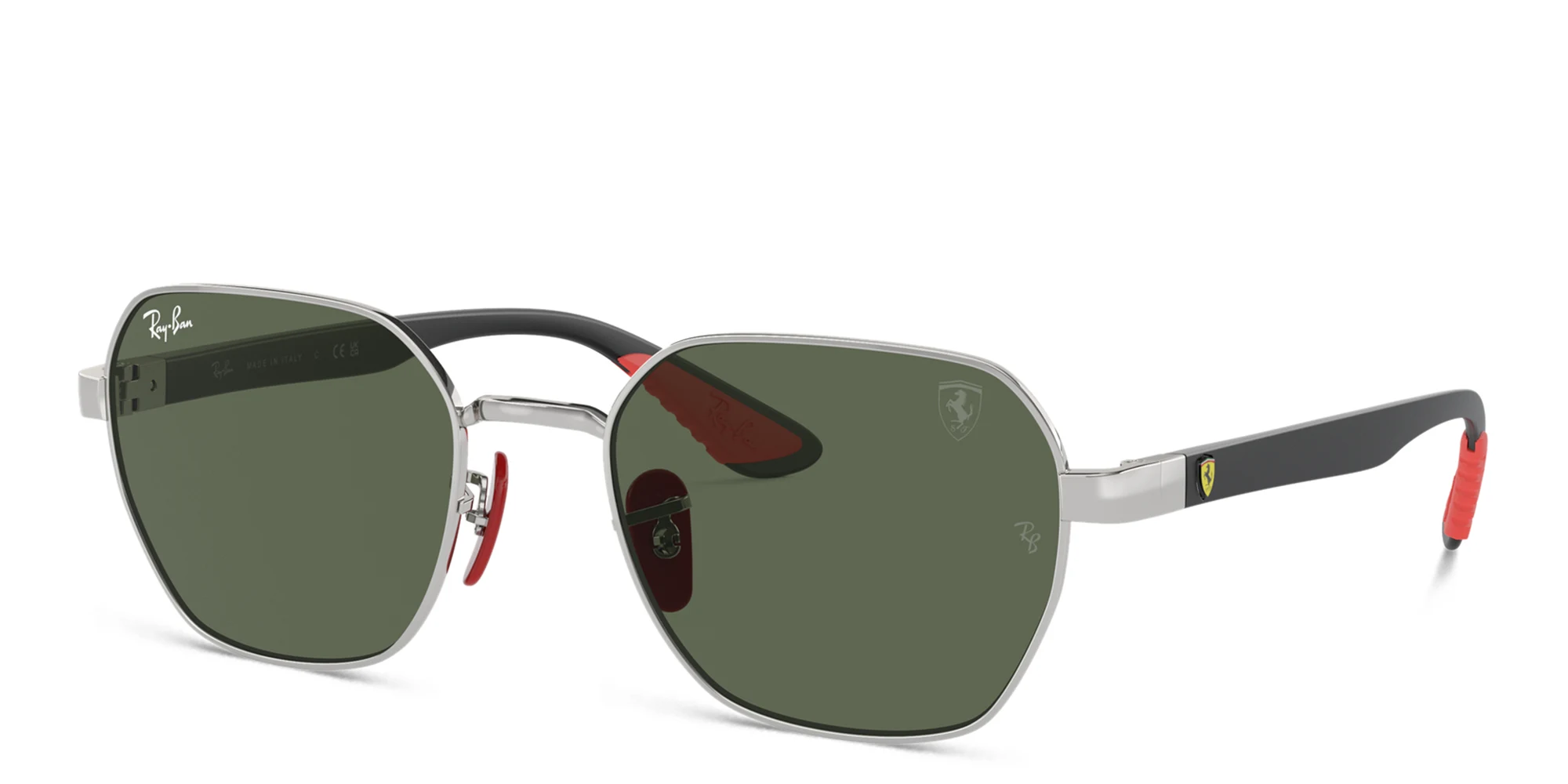 Shop Ray-Ban Scuderia Ferrari Collection Unisex Irregular Sunglasses in Silver online.