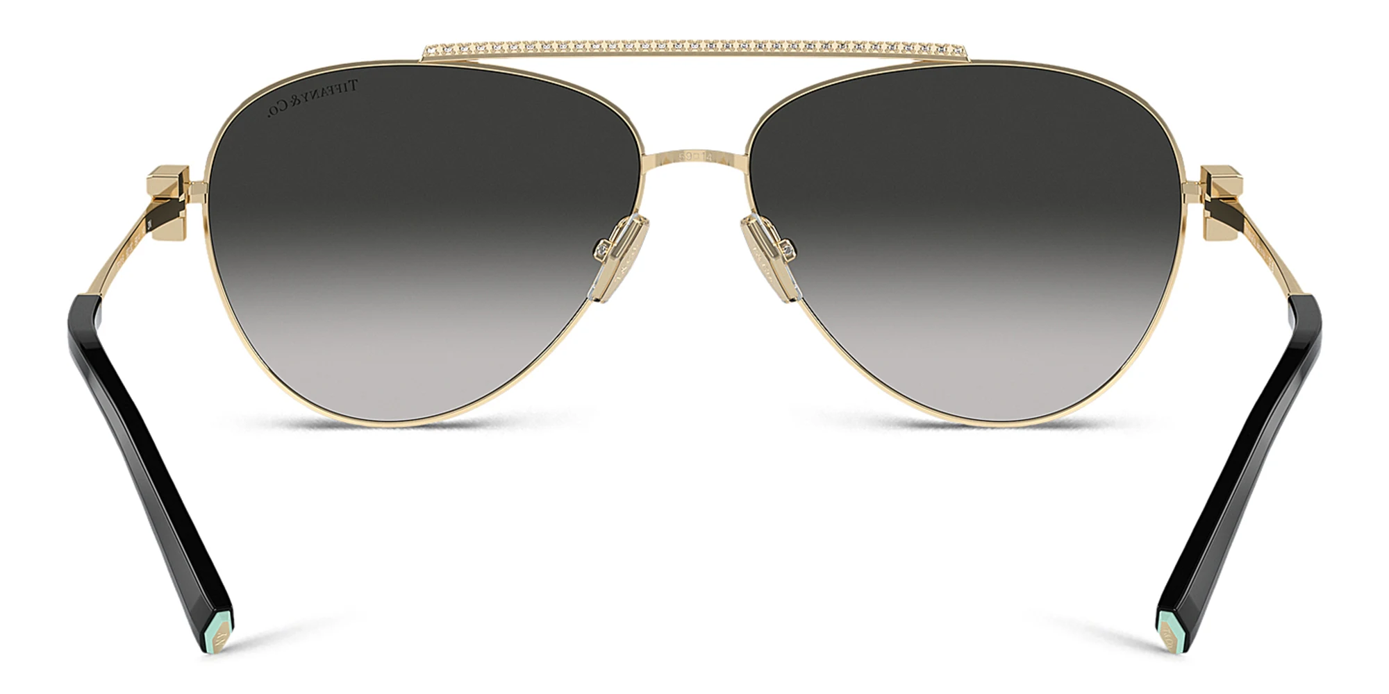 Shop TIFFANY T Motif Pilot Sunglasses in Pale Gold online.