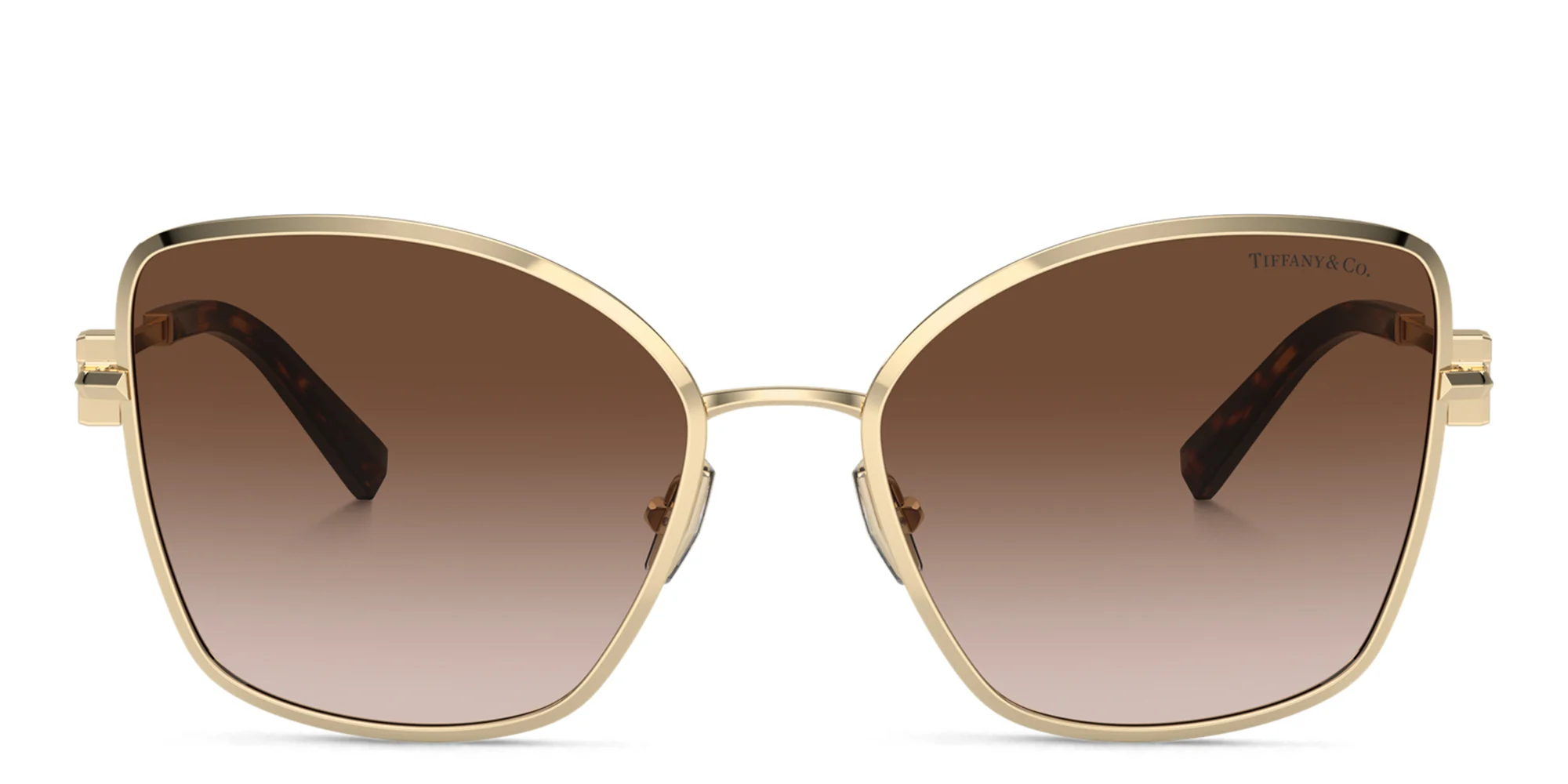 Shop TIFFANY T Motif Butterfly Sunglasses in Pale Gold online.