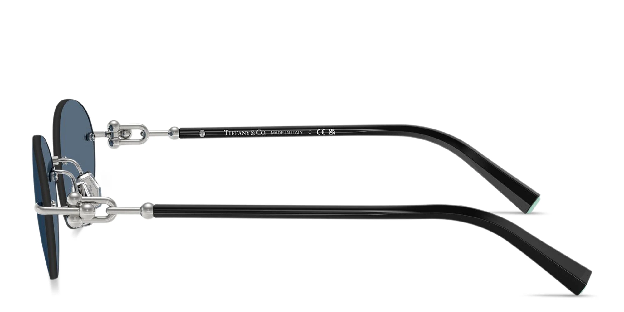 Shop TIFFANY Tiffany HardWear Rimless Oval Sunglasses in Silver online.