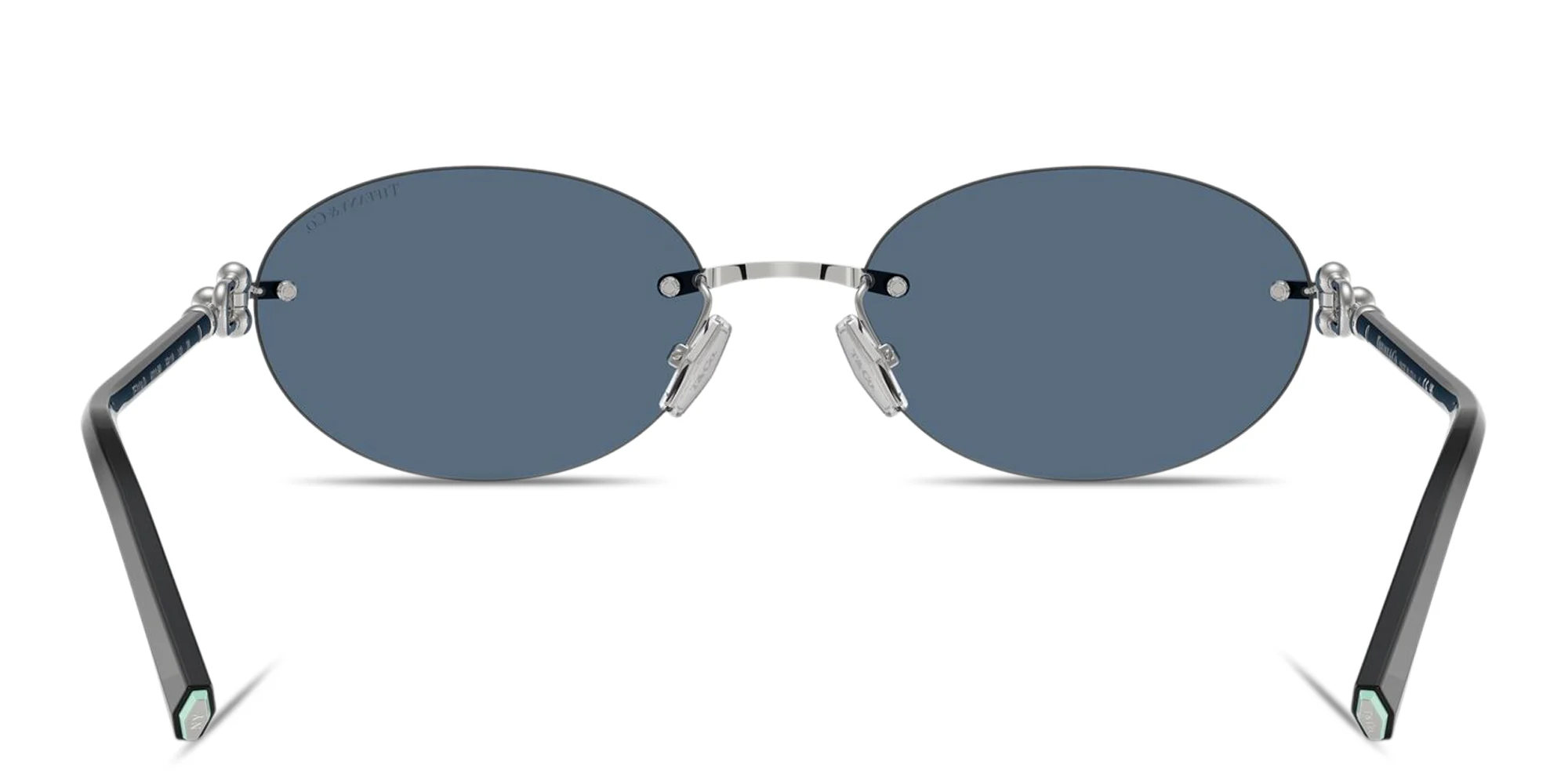 Shop TIFFANY Tiffany HardWear Rimless Oval Sunglasses in Silver online.