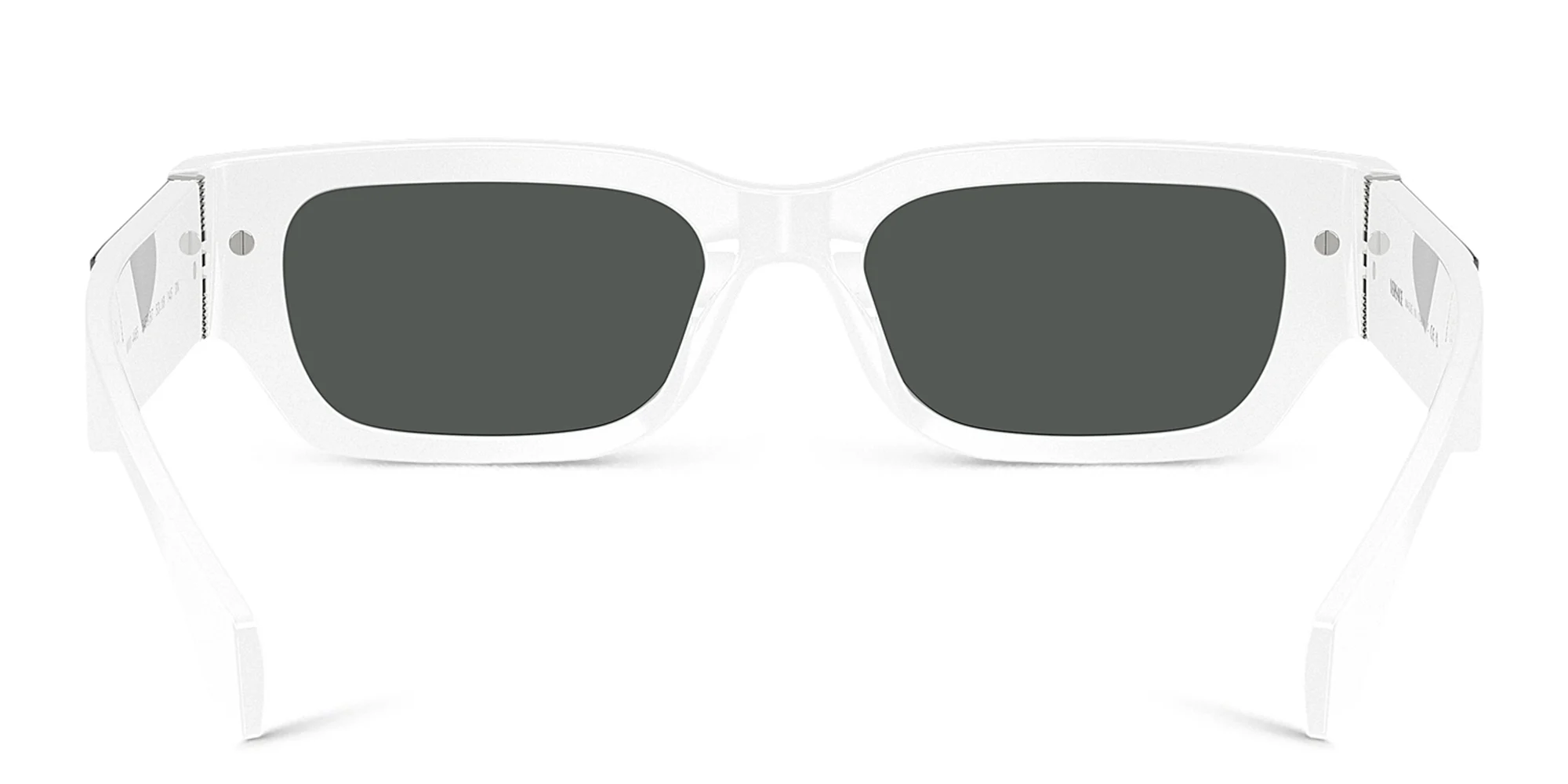 Shop VERSACE Medusa Rectangle Sunglasses in Double Layer Black & White online.