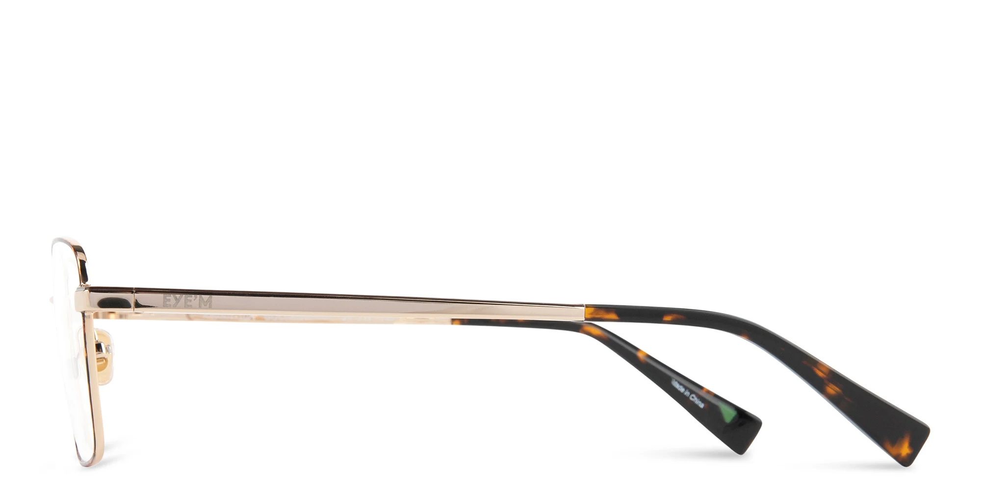 Shop EYE'M Rectangle Eyeglasses in Gold online.